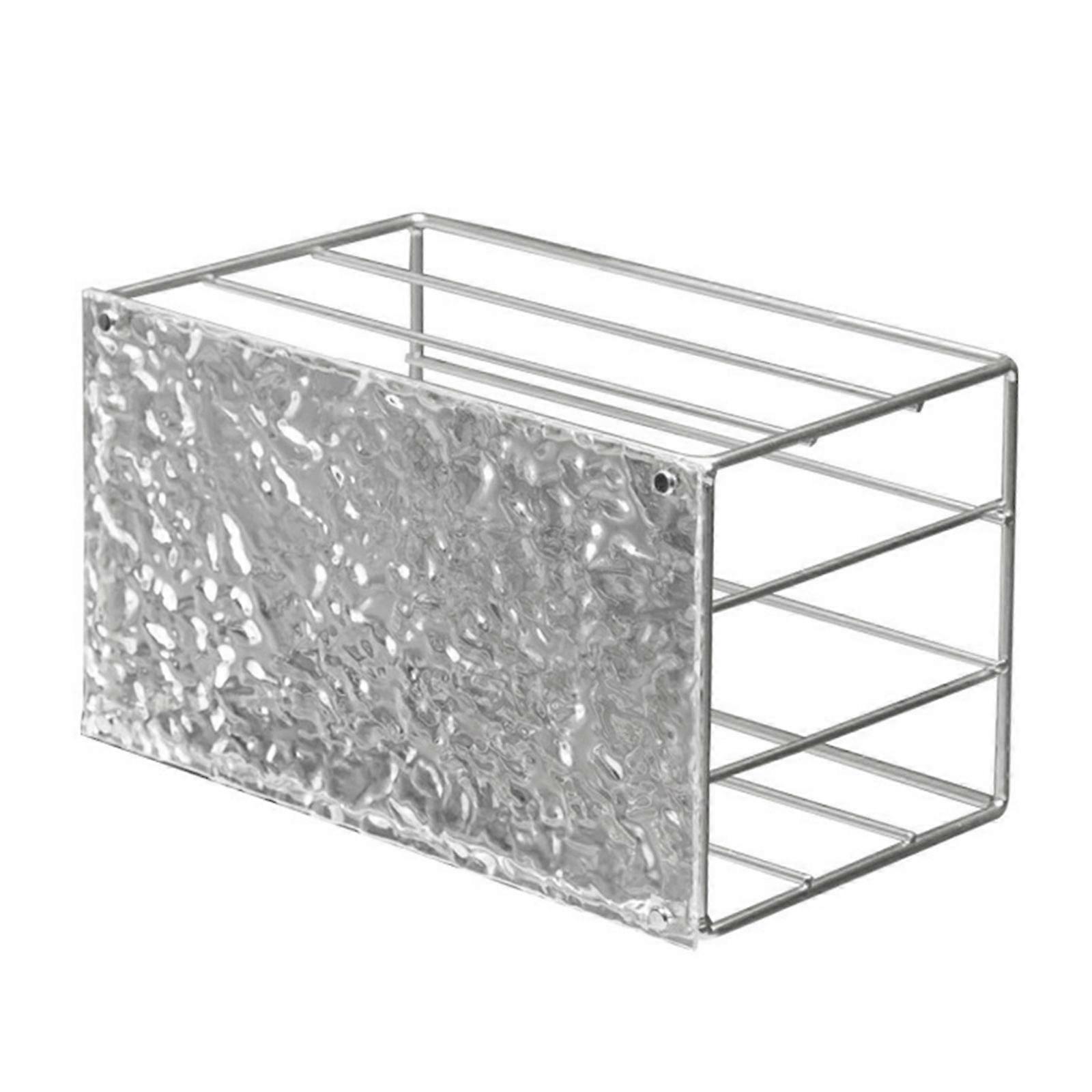 Practical Iron Art Tissue Box Cover Delicate Gold or Silver Textured Tissue Box for Adding Elegances to Any Room silver