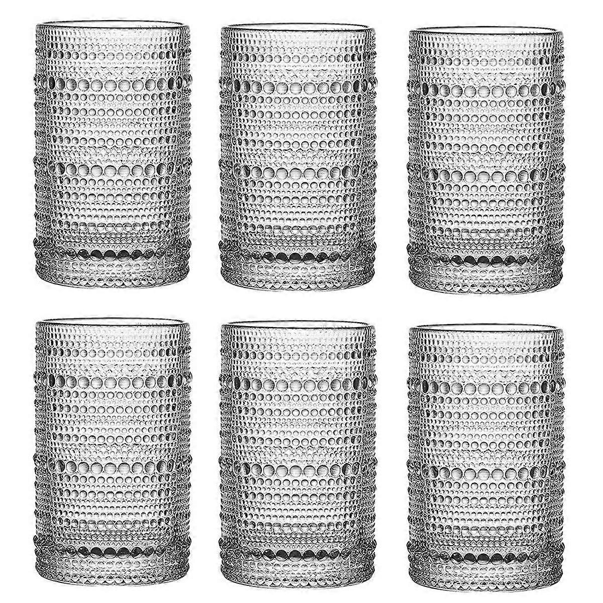 Set of 6 Cocktail Glasses Set Water Glasses Cup for Beer Whiskey Milk