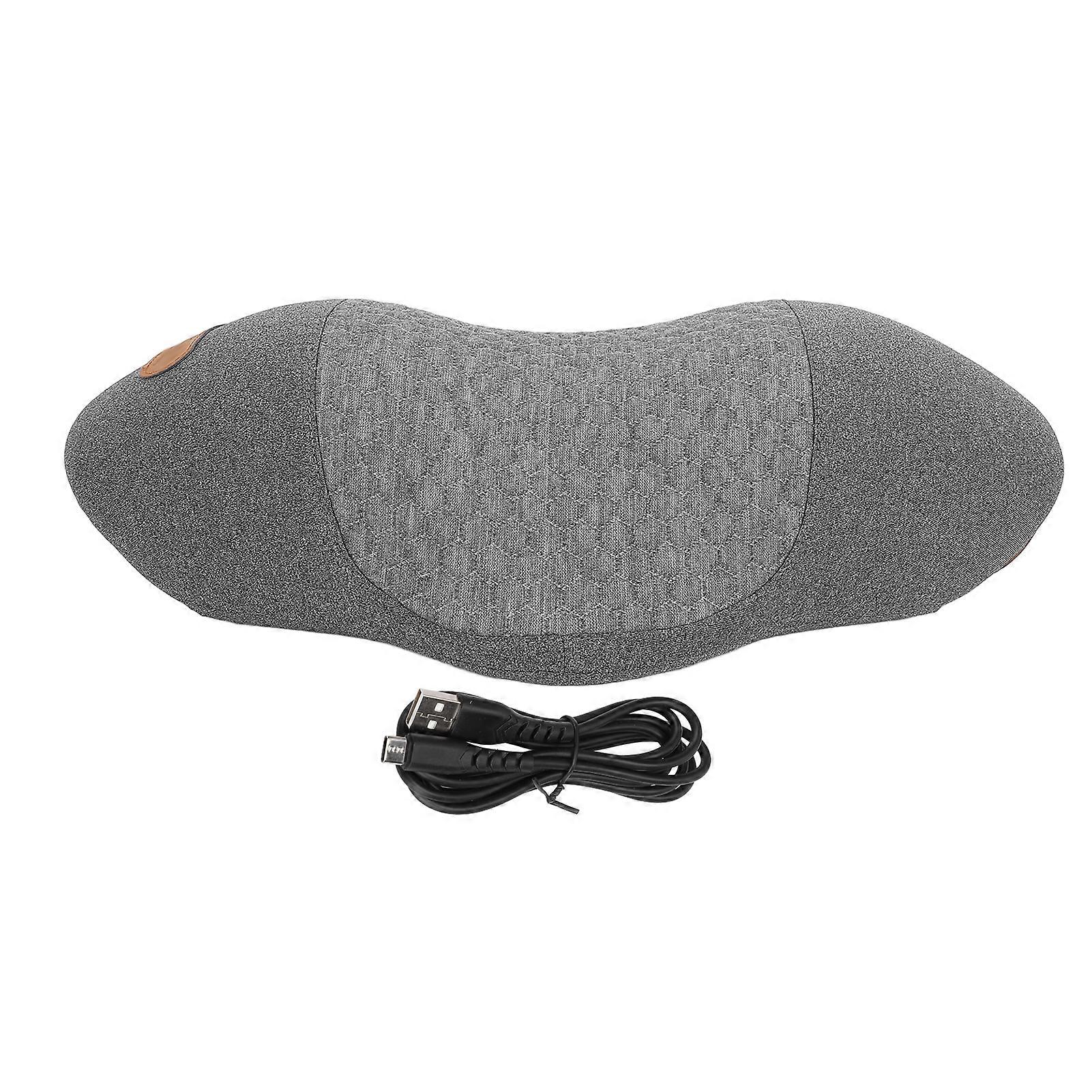Comfortable Neck Pillow Memory Foam USB Powered Warm Cylindrical Cervical Cushion for Sleeping Gray