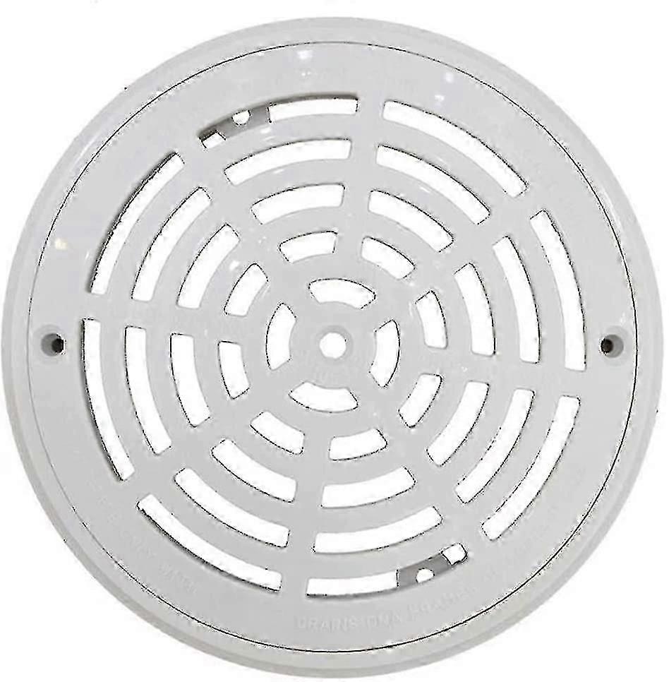 غطاء تصريف حوض السباحة، لوحة شفط التصريف الرئيسية المستديرة لشبكات حمامات السباحة الأرضية، أبيض، قطعة واحدة