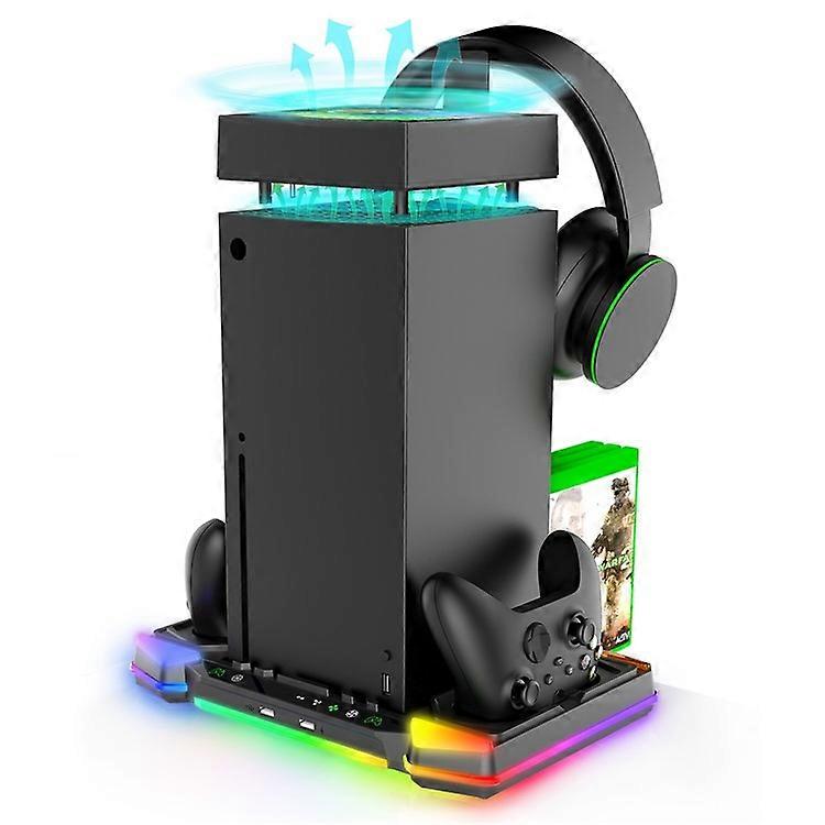 IPEGA PG-XBX028S Compatible For Xbox Series X Cooling Stand Dual Controller Charging Dock with RGB Light
