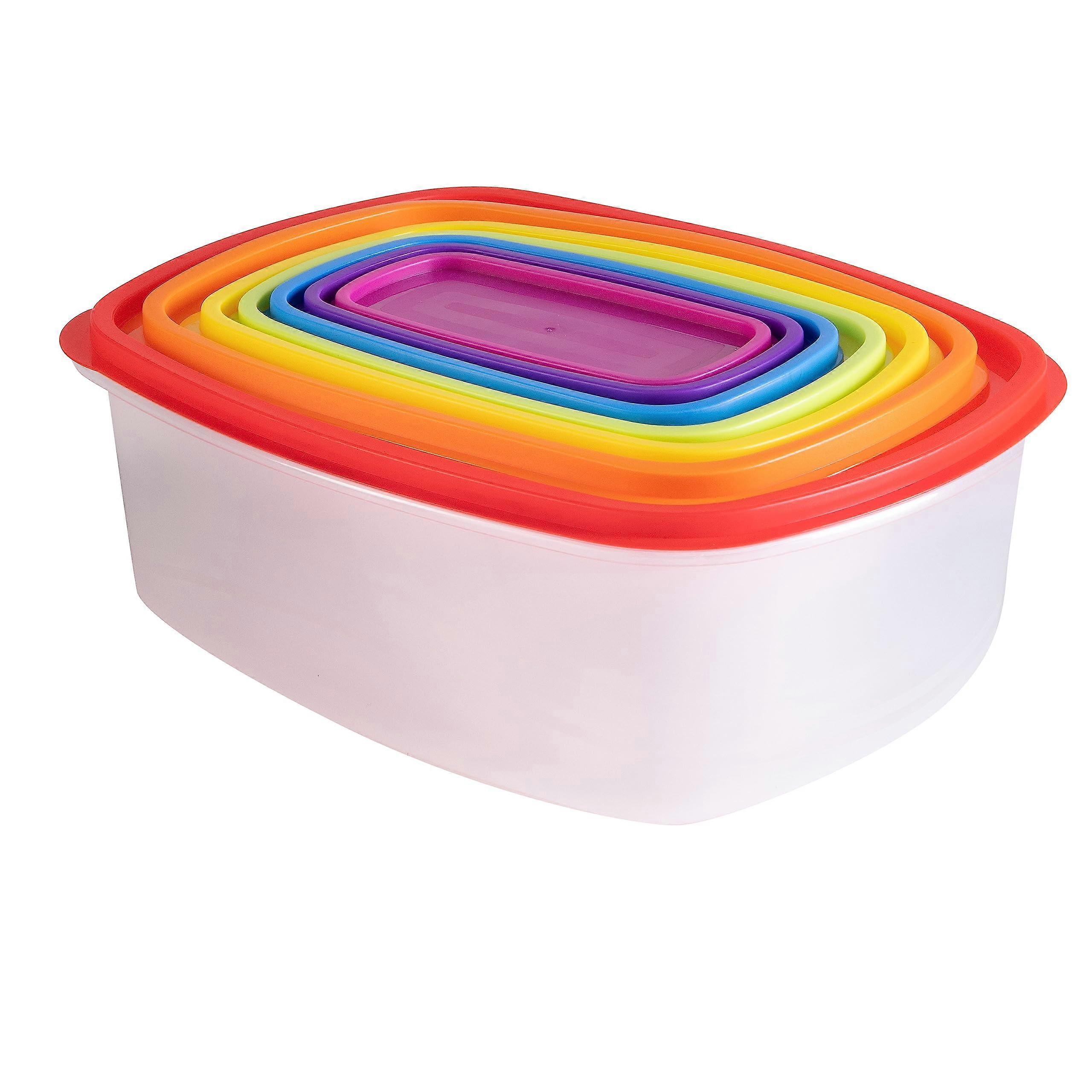 14 Piece Food Storage Container Set Nested Stackable BPA Free Dishwasher Safe Freezer Safe for Kitchen Storage 7 Sizes