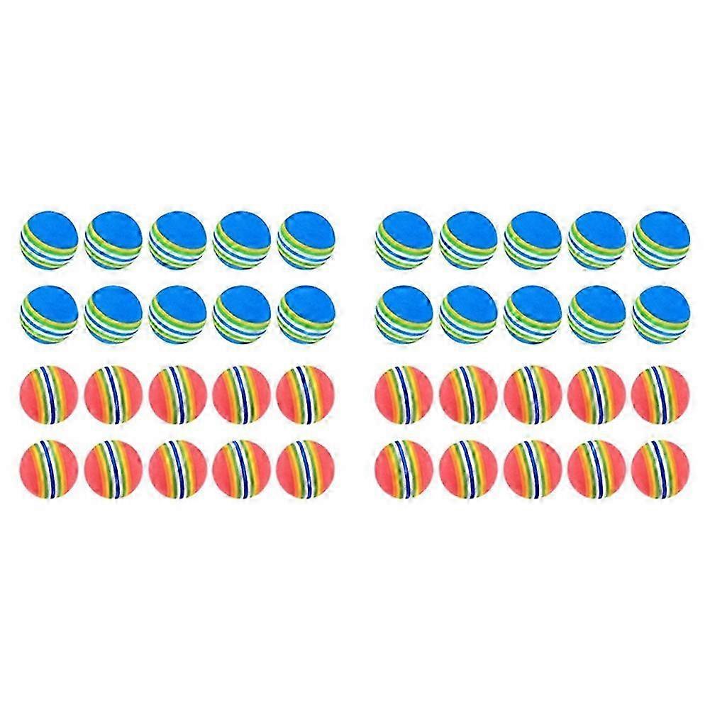40Pcs Soft Foam Golf Balls Practice Indoor Outdoor Rainbow