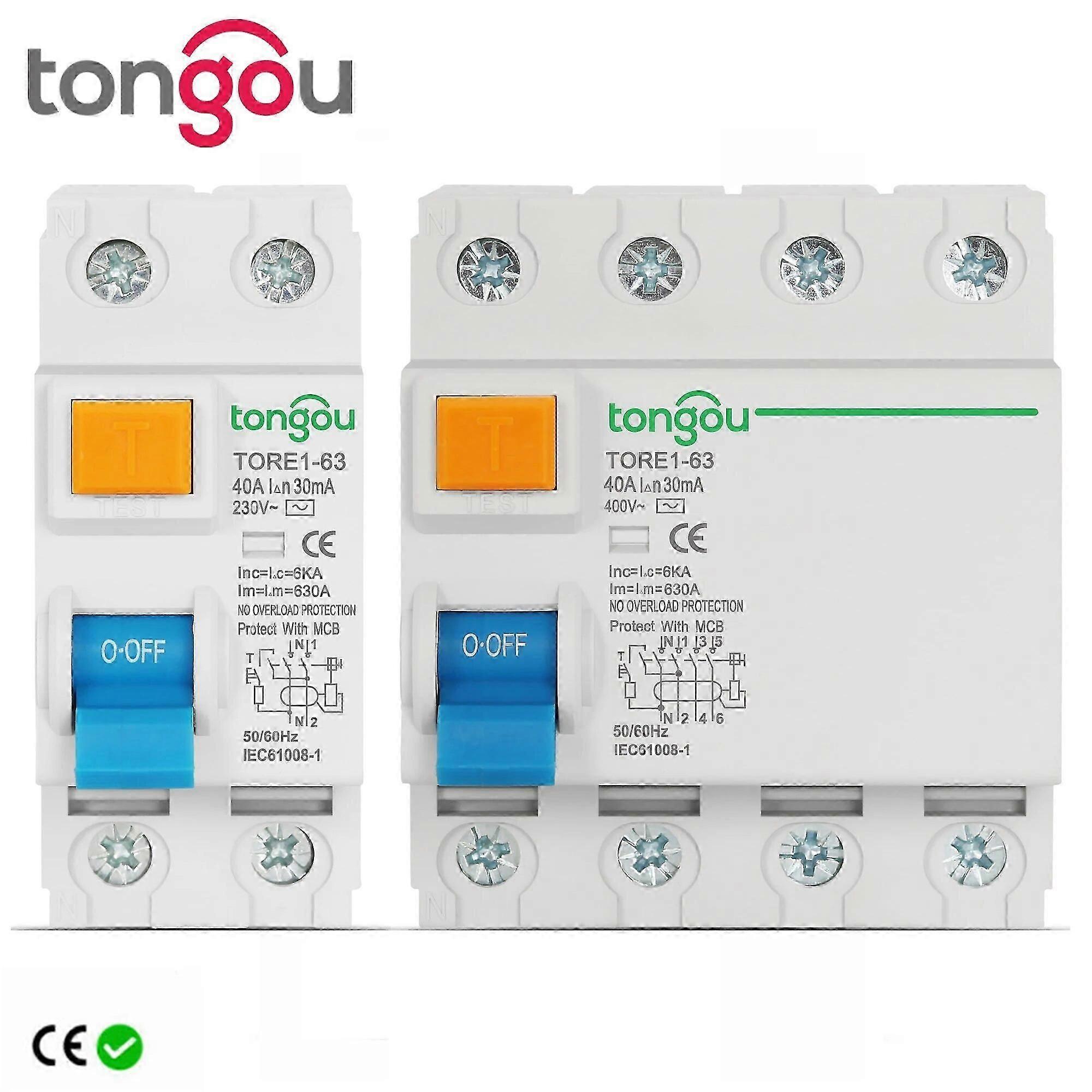 RCCB RCD 2P 4P 16A 63A 10mA 30mA 6KA 230/400VElectromecánico Disyuntor diferencial Disyuntor Interruptor de seguridad
