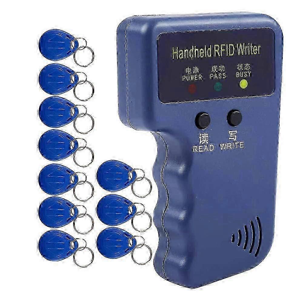 Handheld 125KHz RFID Reader Writer Duplicator Copier, Upgrade ID Card Cloner Programmer, with 10Pcs Edition a