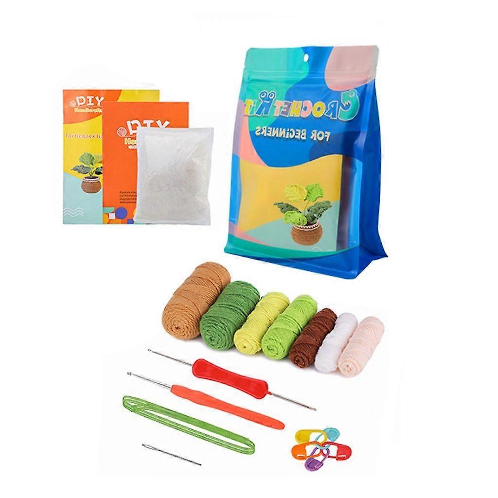 DIY Crochet with Yarn, Crochet Hook, Needle, Knitting Marker, Instruction