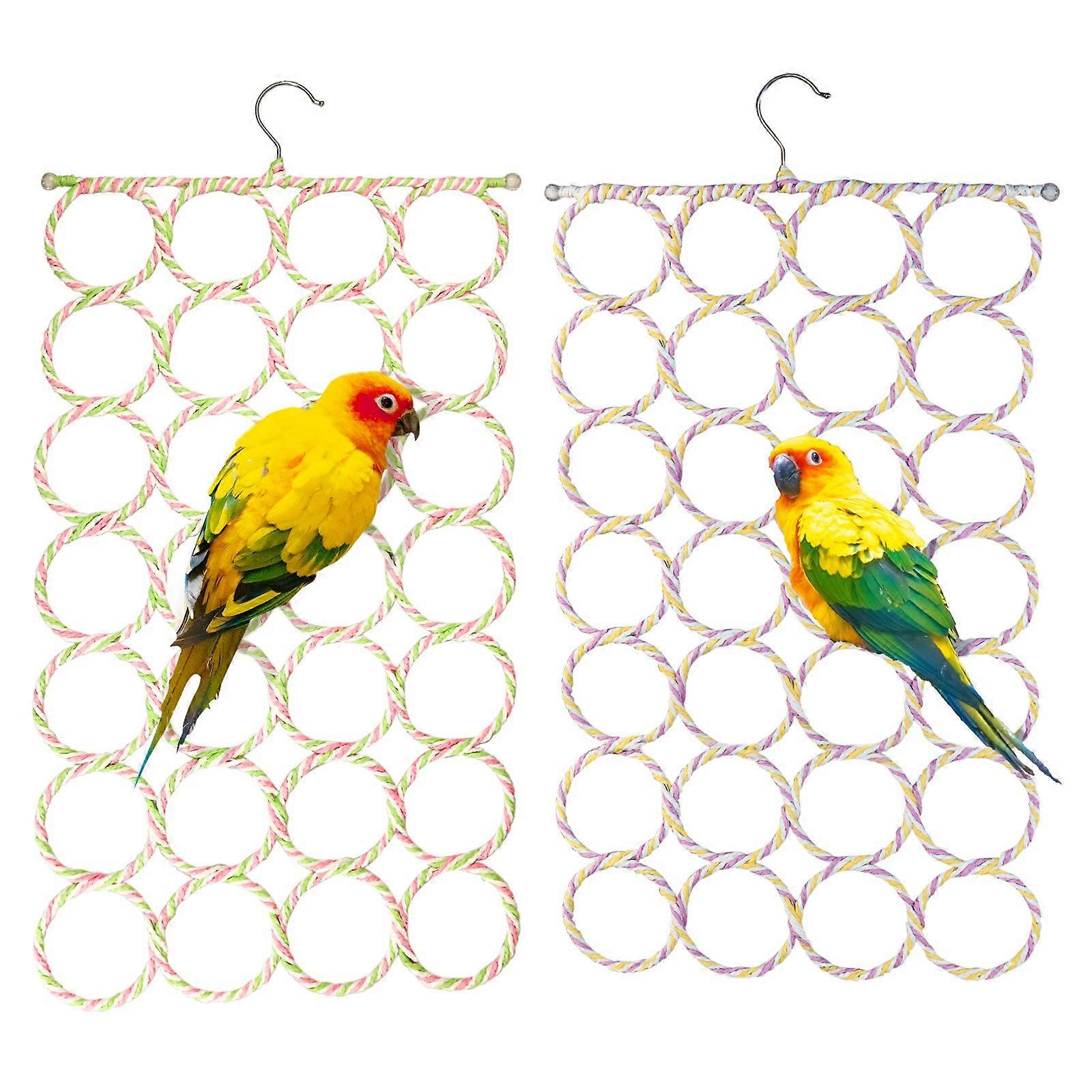 Parrot Switching Toys 2-Pack Parrot Climbing Rope Net Stairs Small & Medium Birds Pet Activity Toys