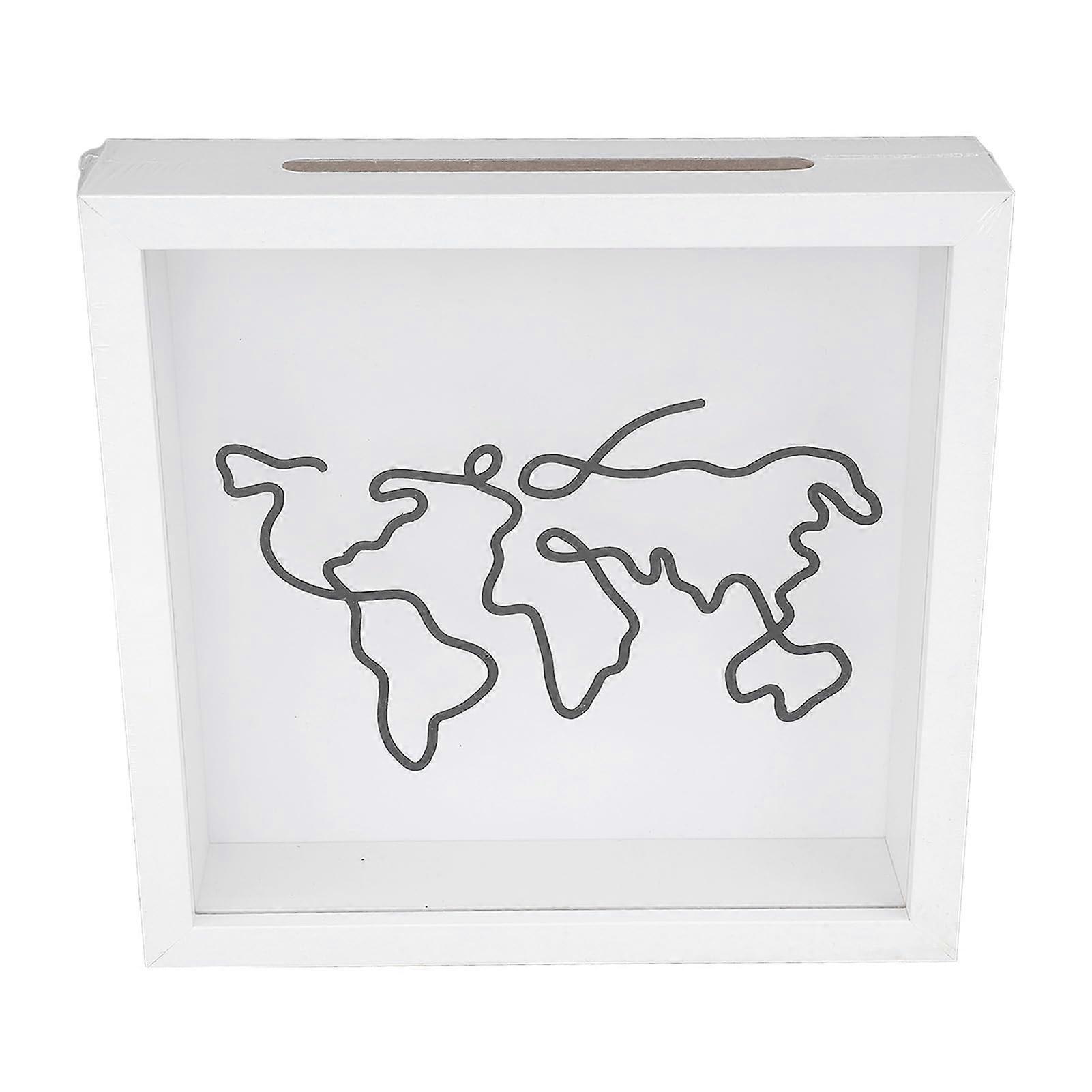 Ticket Storage Box Frame for Memories - Compact Design for Tickets and Stylish Screen Other Mountaineering and Camping Products and Photos (Map Style)