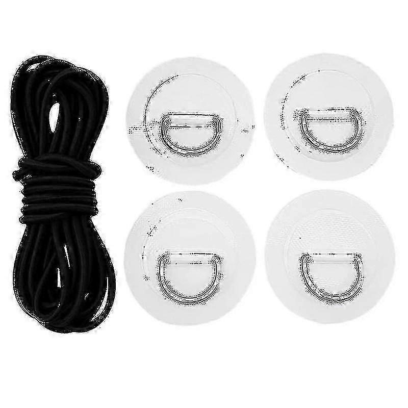 4pcs Surfboard Dinghy Boat Pvc Patch With D Ring Rigging Kit