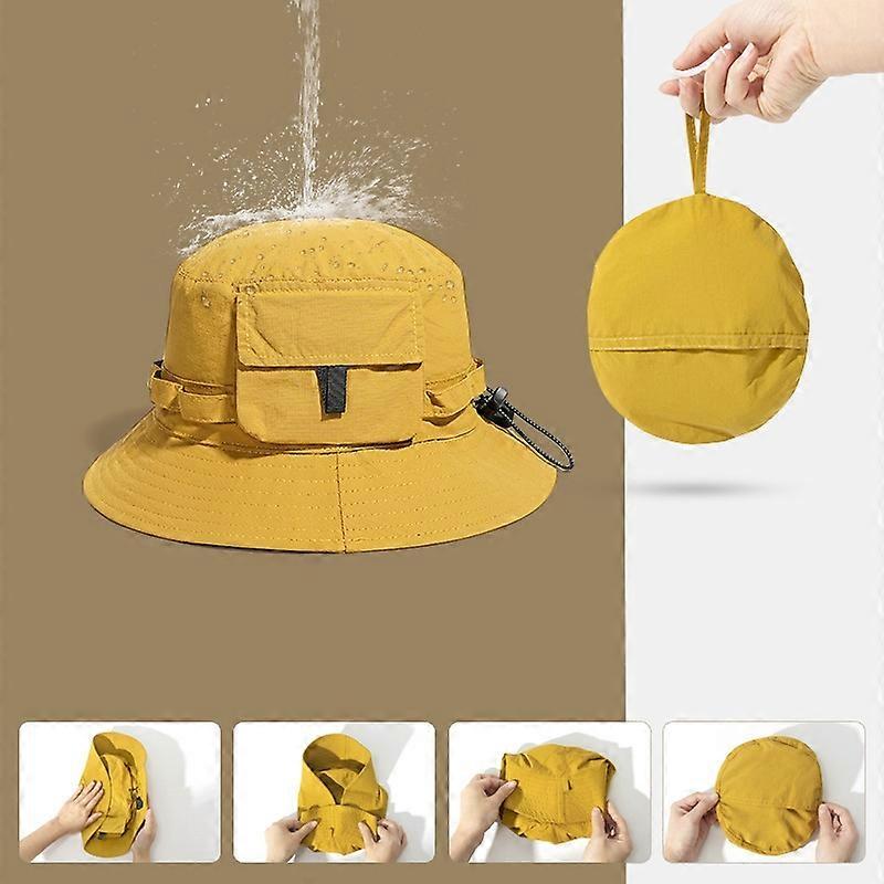 Outdoor Bucket Hat Summer Quick-Drying Sunshade Storage Integrated Hat