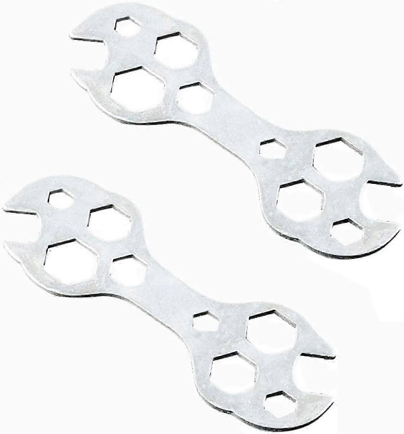 2 Pcs Bicycle Repair Tool Set Assembly Tool Multi-Function Wrench Universal Maintenance Portable Handy Silver