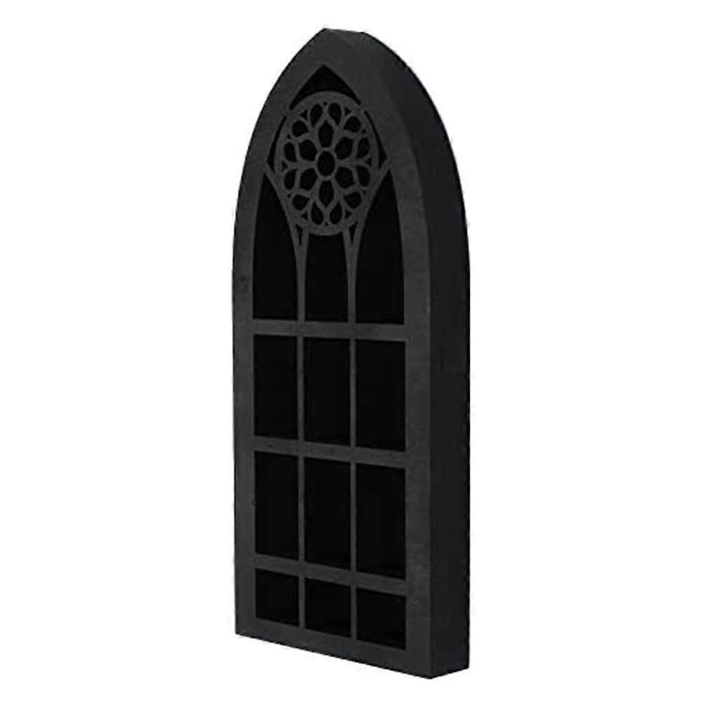 Wall Mounted Floating Shelves Old Church Window Design Black Crystal Shelf for Essential Oils Gothic Boho Easy Install