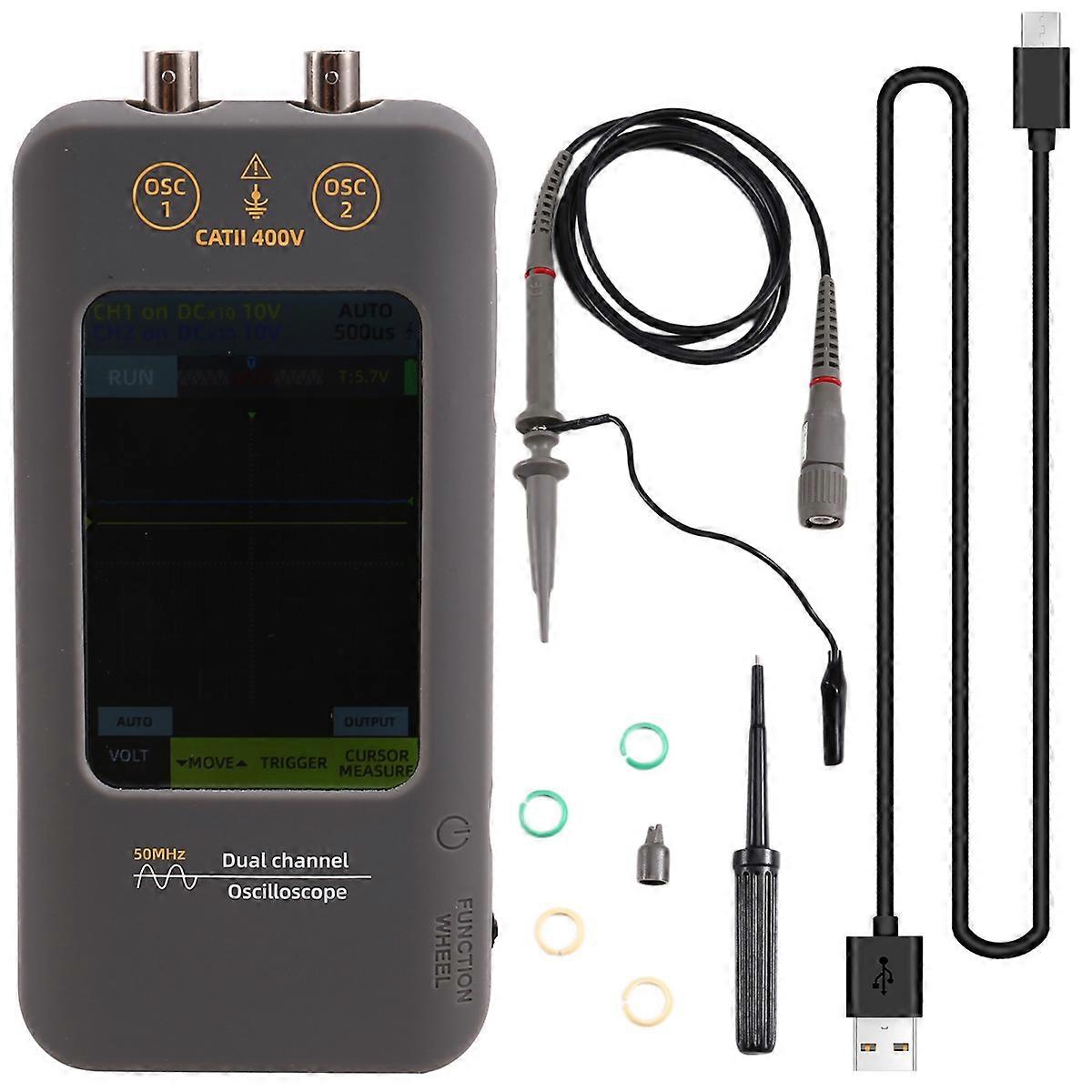 Touch Screen Digital Oscilloscope+Signal Generator Dual Channel 50MHz Automatic Oscilloscope Tools
