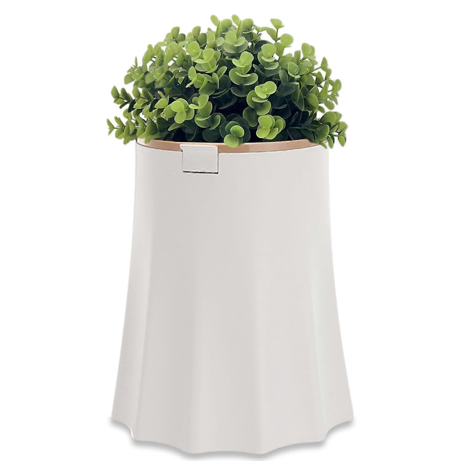 2.5 Gal Trash Bin with Plant Lid - Bathroom Trash Can with Press Top Lid