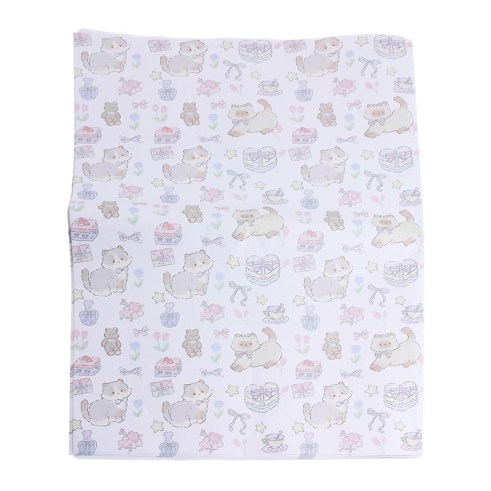 6 x Cat Wrapping Paper Sheets,  Gift Wrap Sheets  Recycled and Recyclable Wrapping Paper