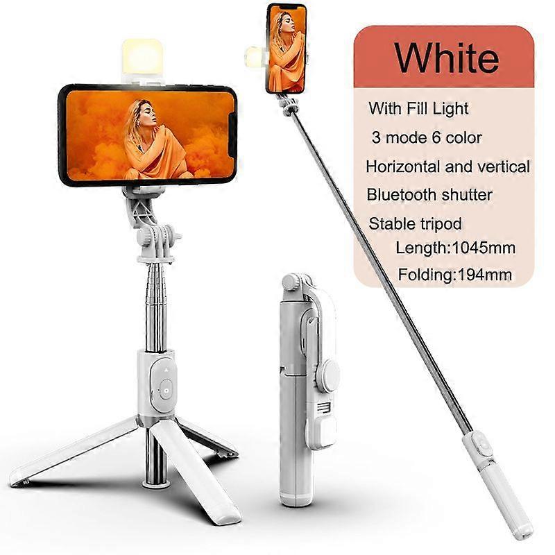 Bluetooth-compatible Wireless Selfie Stick Mini Tripod Extendable Monopod with fill light Remote shutter For IOS Android phone