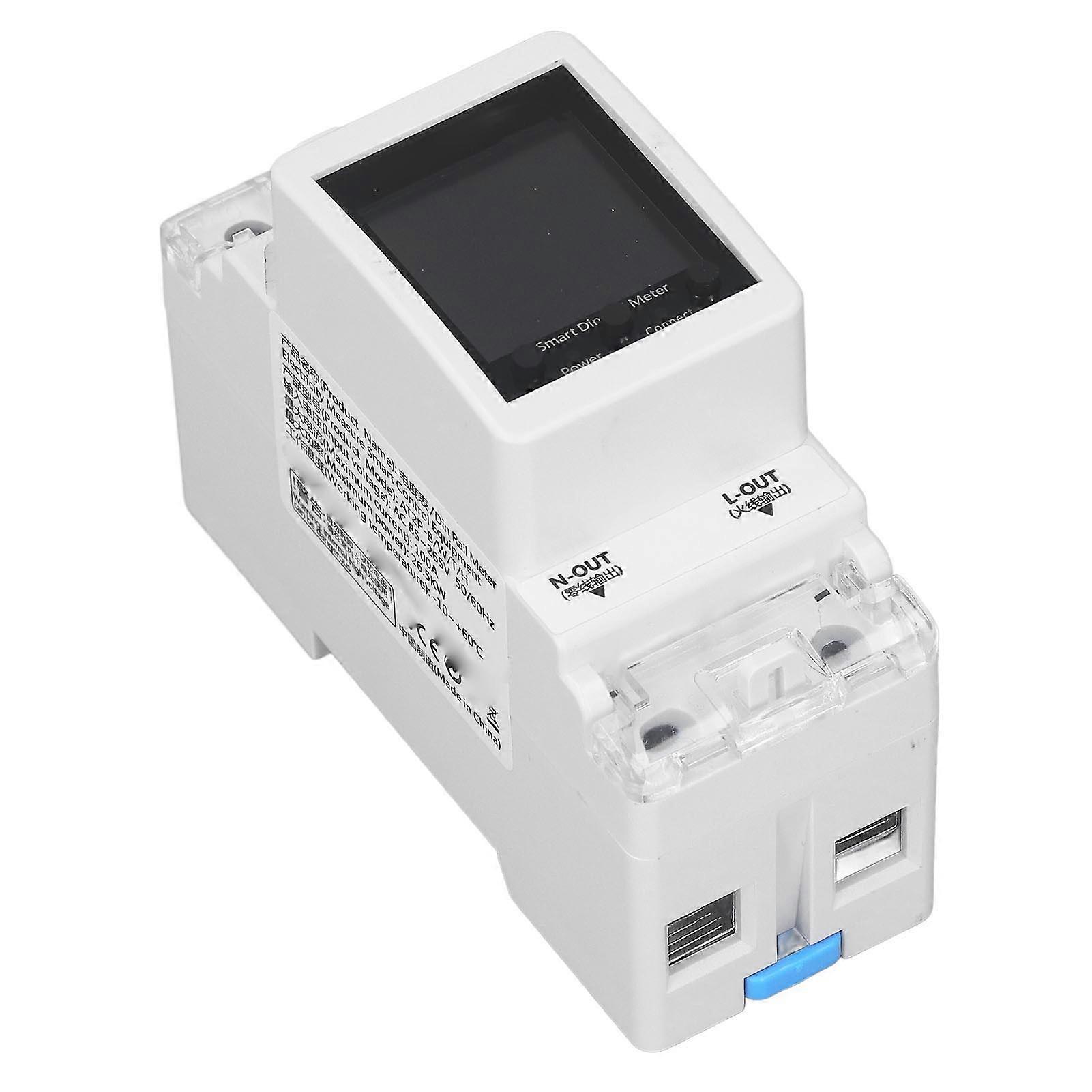 WiFi Smart Energy Single Phase Electricity Usage Monitor DIN Rail Digital Power Meter AC85‑265V