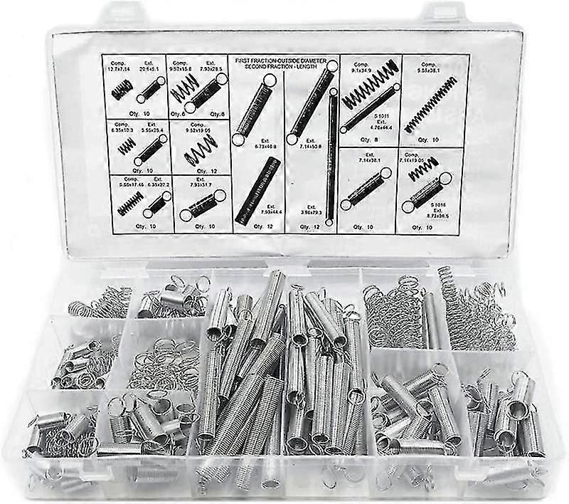 Compression And Extension Spring Assortment, Metal Steel Spring Assortment Hardware Kit, 200 Pcs/box