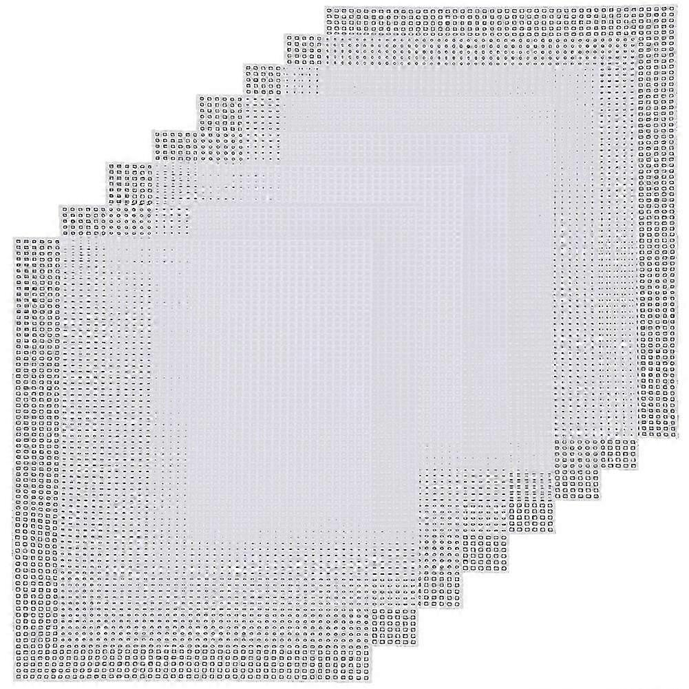 Canvas Pads 8 Pcs White Rectangle Plastic Mesh Sheet Flexible Plastic Canvas for DIY Crafts Embroidery Crafting Knit