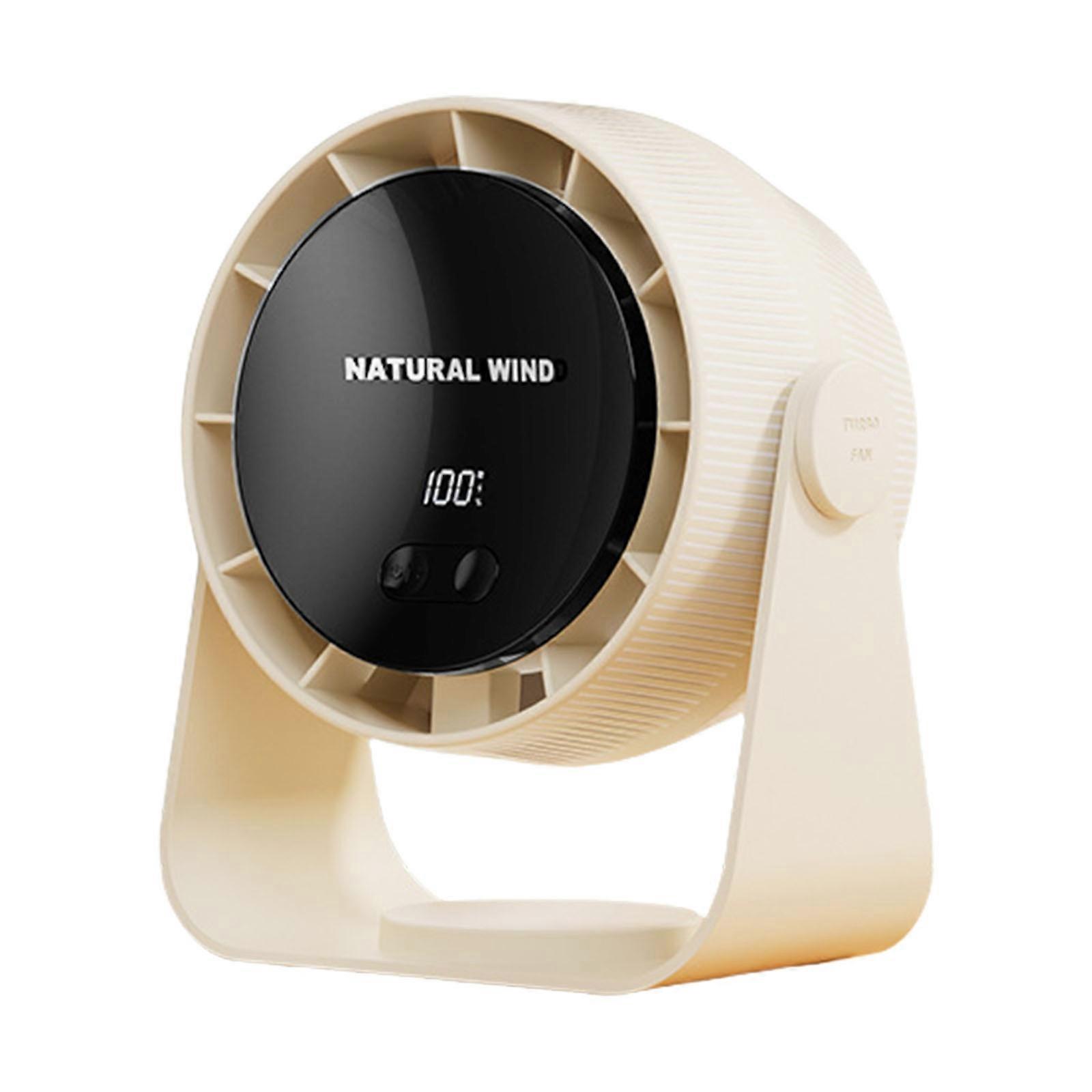 Energy Efficient Desktop Fan with Brushless Motor and Adjustable Speed Setting Digital Display Fan Cooling Device Bee white
