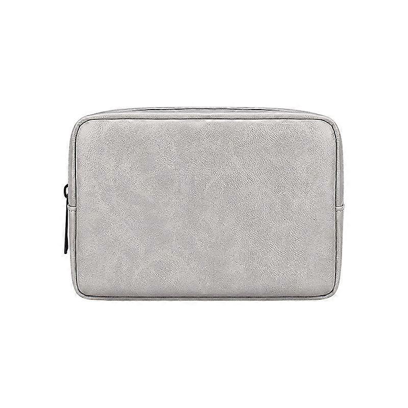 DY03 Portable Digital Accessory Leather Bag(Grey)