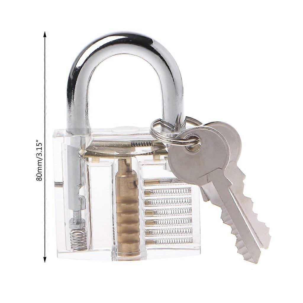 Padlock with for Key for Key Lock with Wide Transparent Lock Body 80mm Lock and Keys for Sheds Storage Unit School Gym L