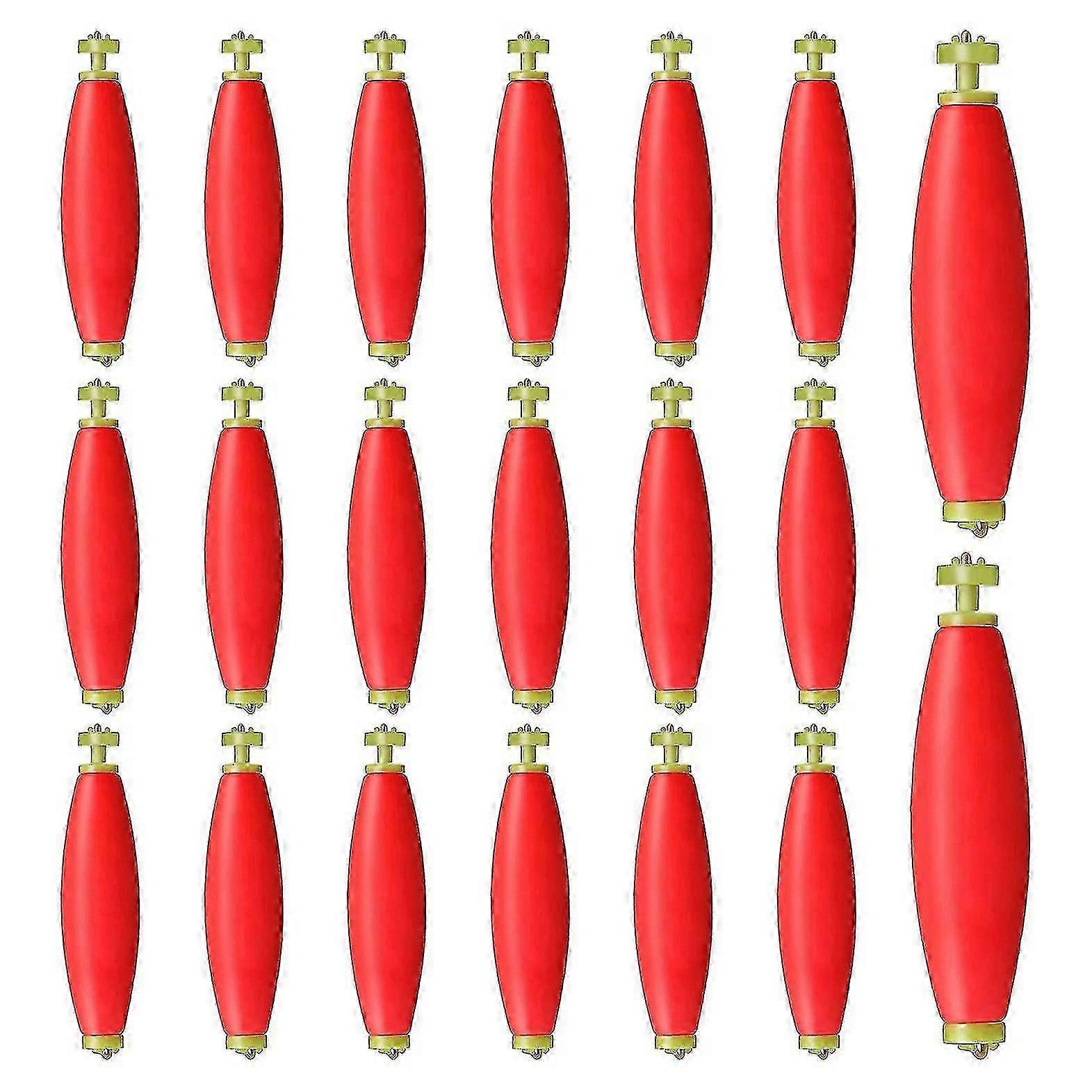 20 Pieces Weighted Foam Snap On Float Bobbers for Fishing Tackle Accessories, Ideal for Angling and Outdoor Activities