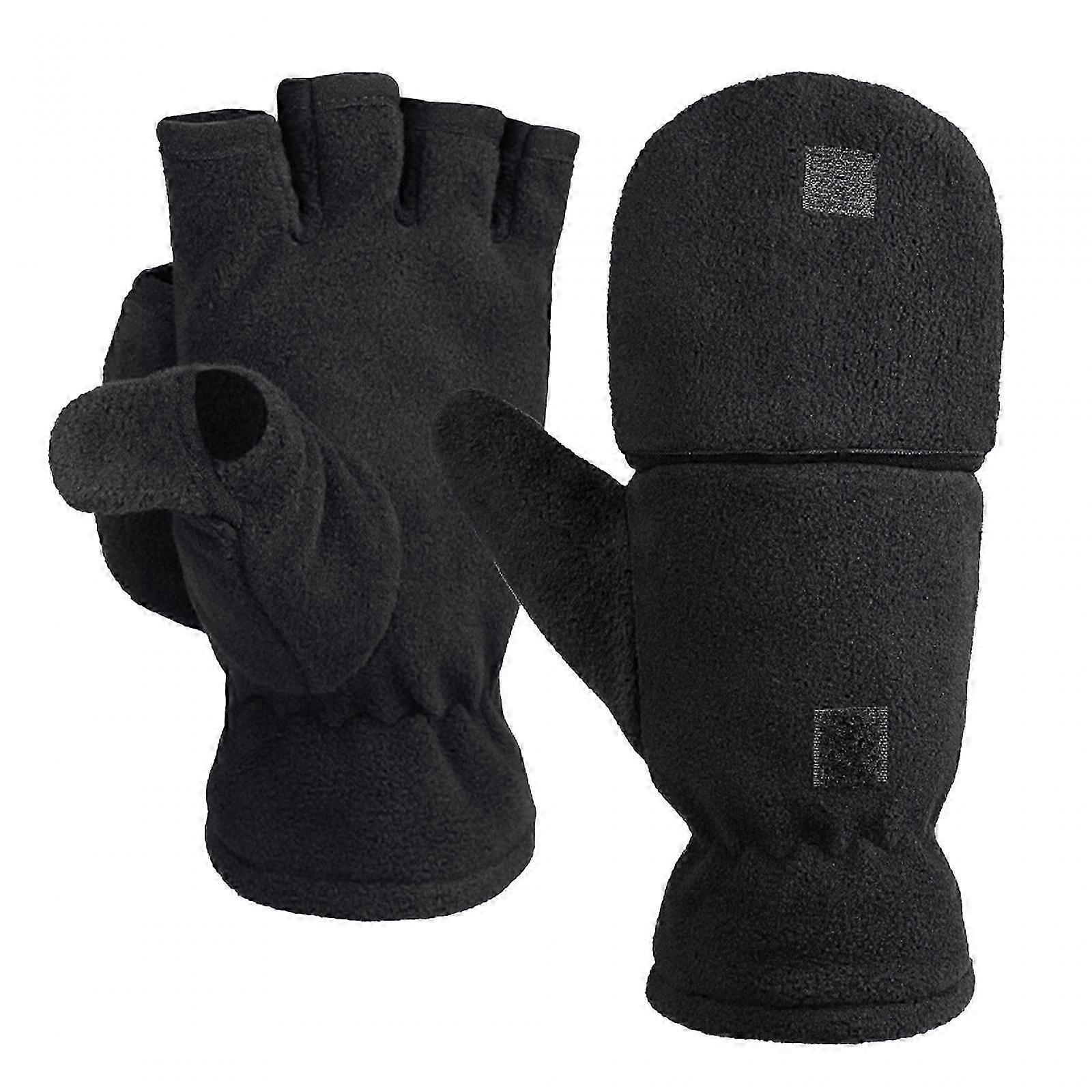 Thermal Fingerless Gloves Convertible Mittens for Painting and Daily Use