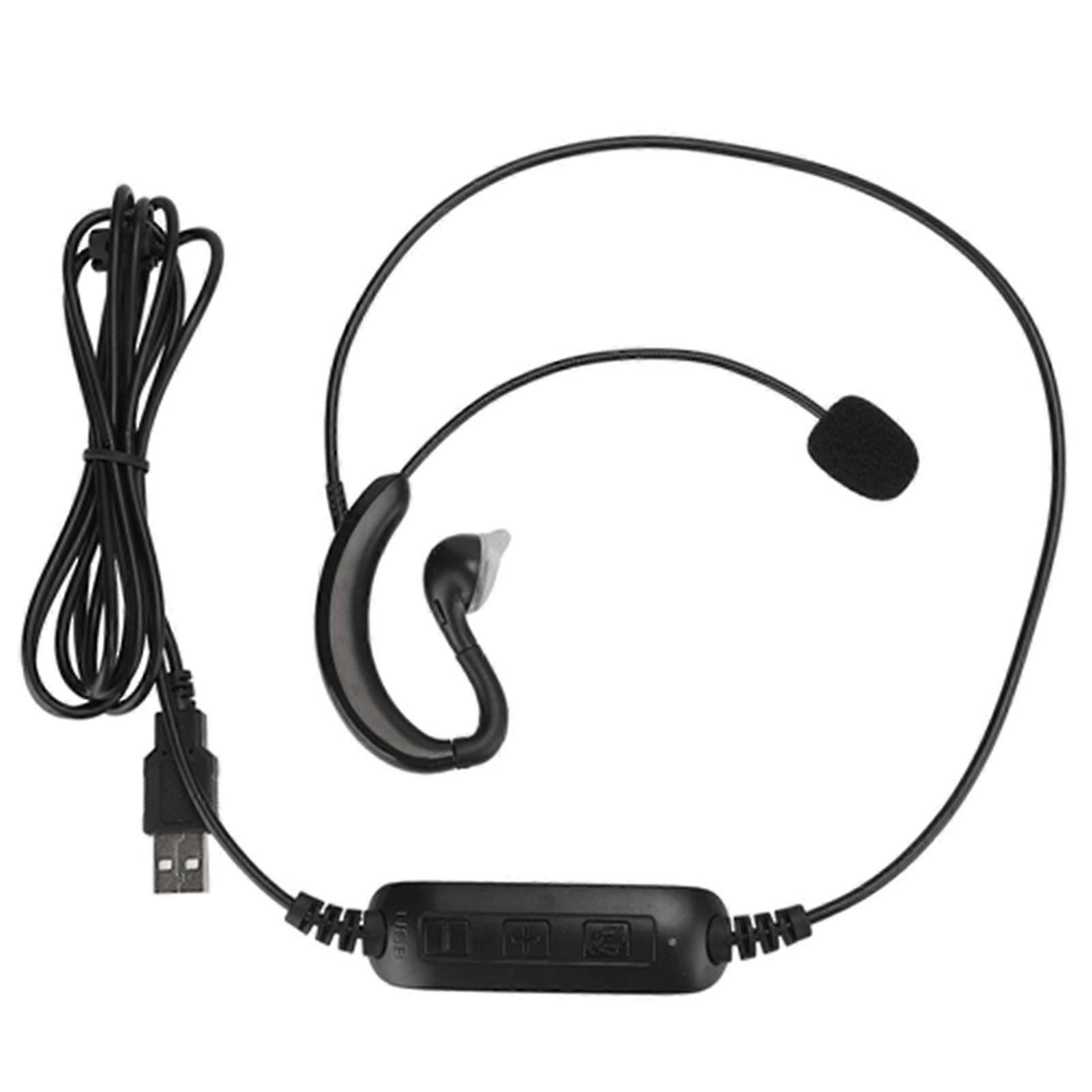Ear hook headset usb headphone computer notebook accessory for skype / qq / msn p