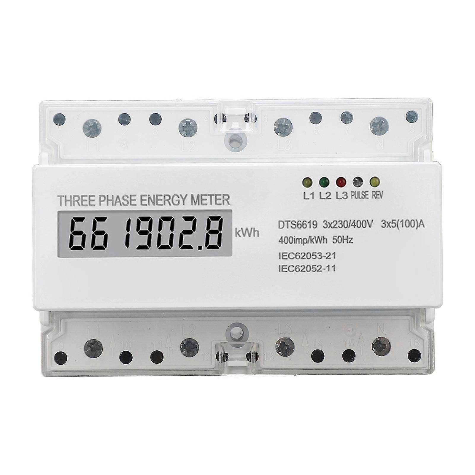 High quality  (with SKU:GS14351)DIN rail type three phase LCD display energy