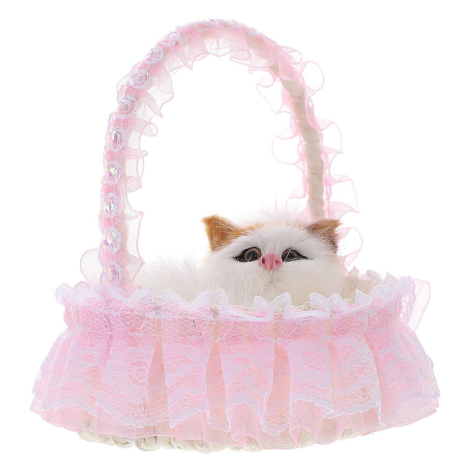 Floral Style Basket for Home Decor, Convenient Handle, Resistant to Fading