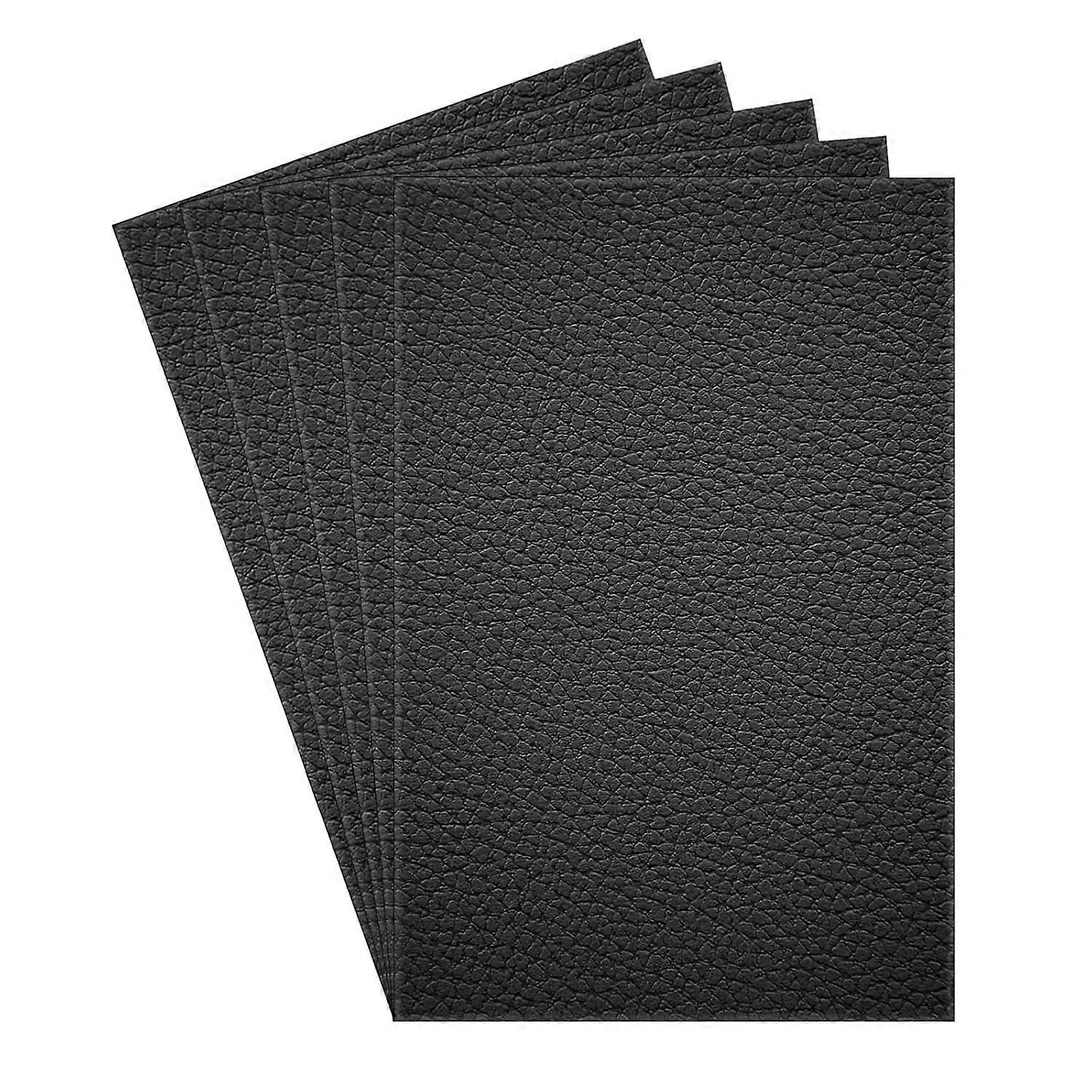 Patch - 5 leather patch - repair set - PU leather - black - 20 x 30 cm - waterproof - Multifunctional - Self-adhesive - rub-resistant - for