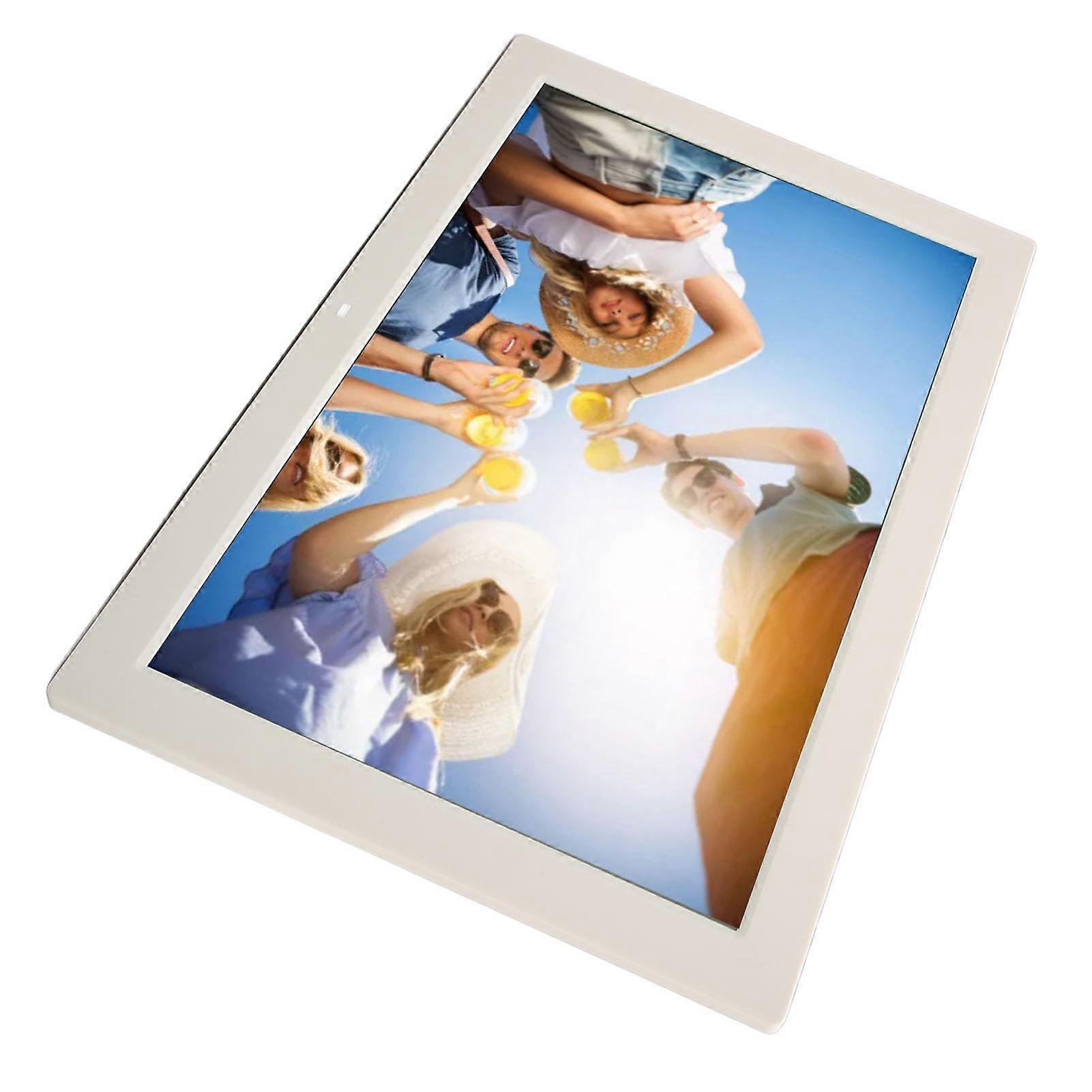 17 Inch Digital Photo Frame HD 1080P 1440x900 16:10 IPS Screen Support Storage Card MMC Card Smart Digital Picture Frame 100‑240V White US Plug
