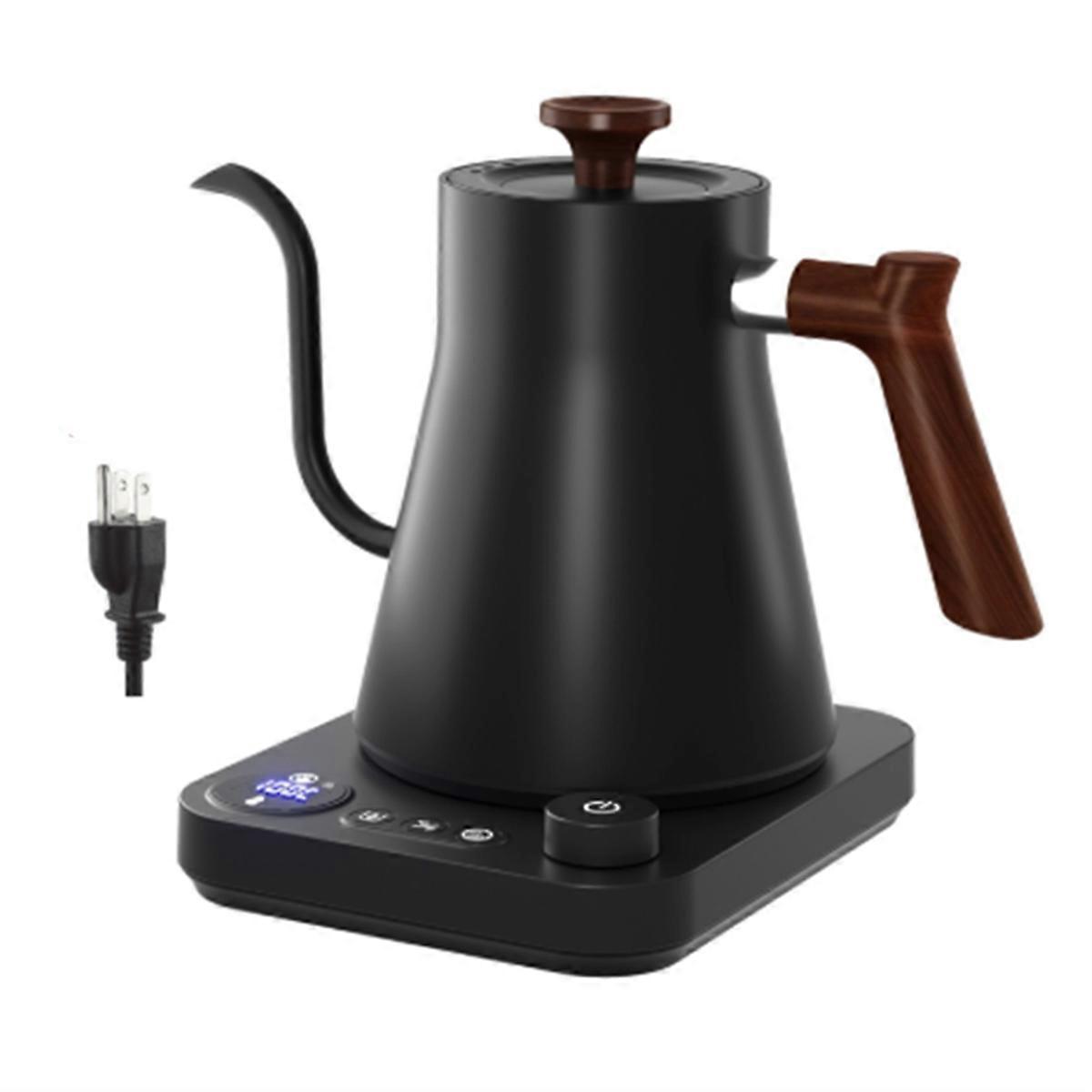 900ml Gooseneck Electric Kettle Smart Temperature Control Pot 1200W Rapid Heating Kettle 304 Stainl