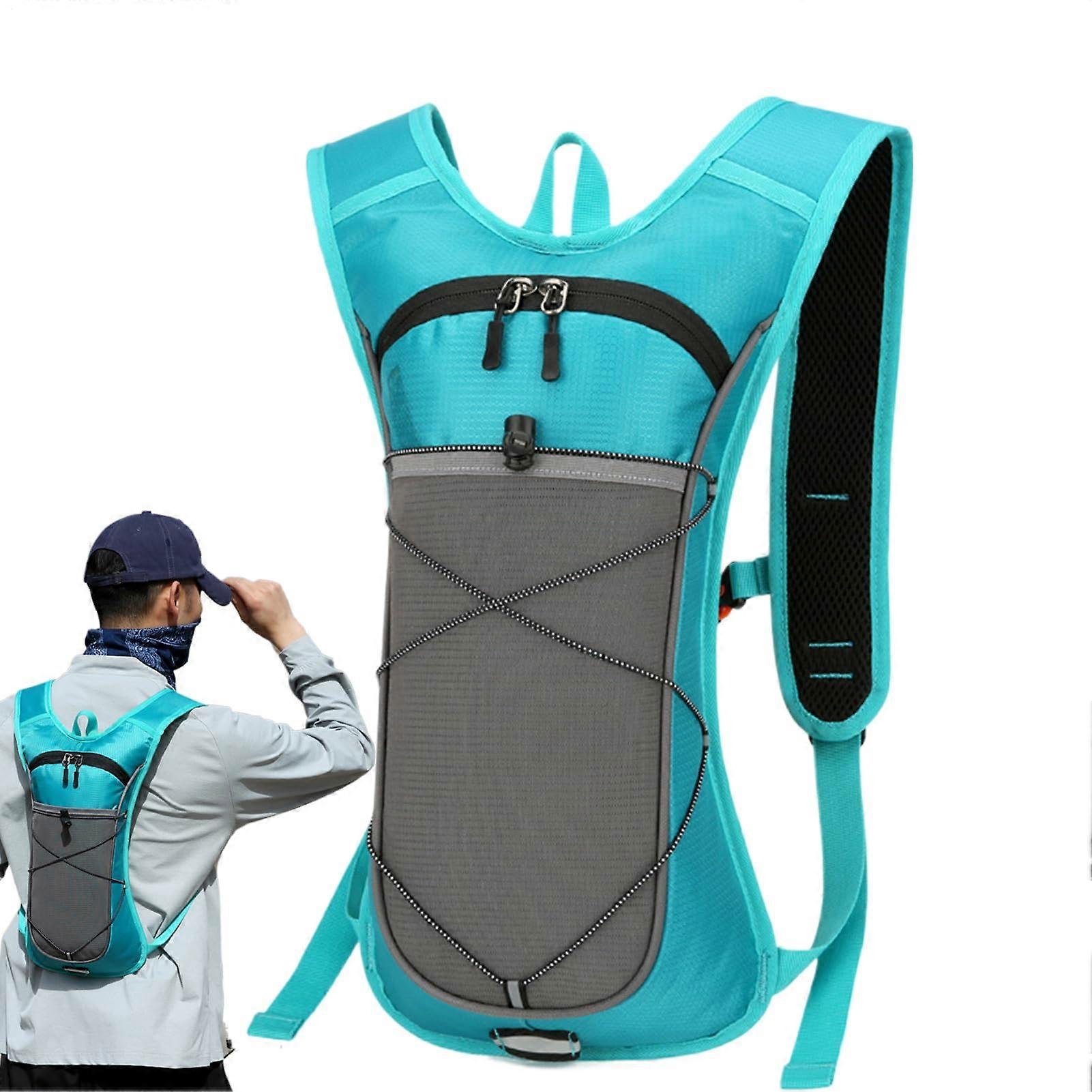 Hydration backpack with water system  Adjustable straps Nylon Sky blue B