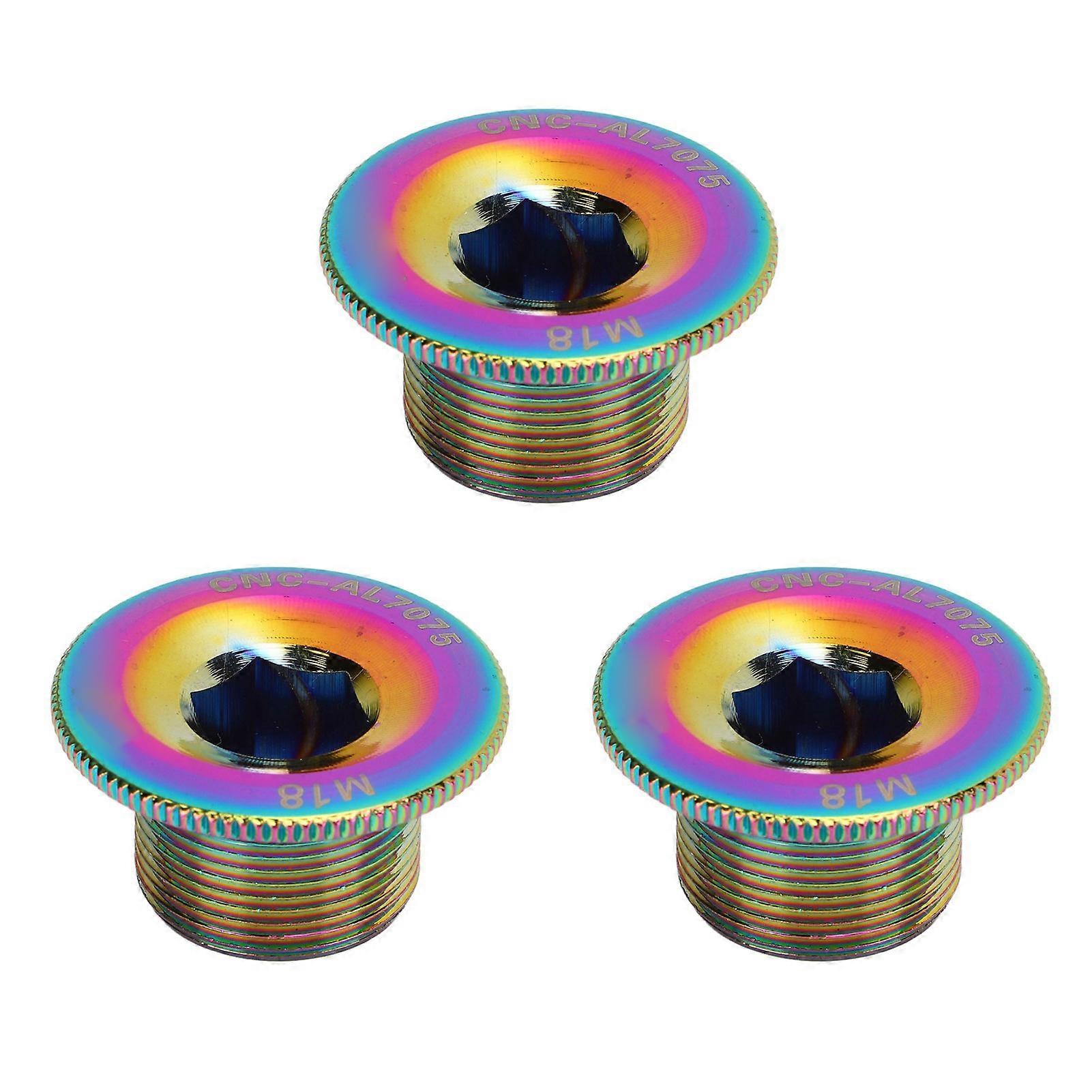 3 قطع غطاء كرنك من سبائك الألومنيوم M18 برغي تثبيت الدراجة الجبلية القياسية لسلسلة قطعة واحدة