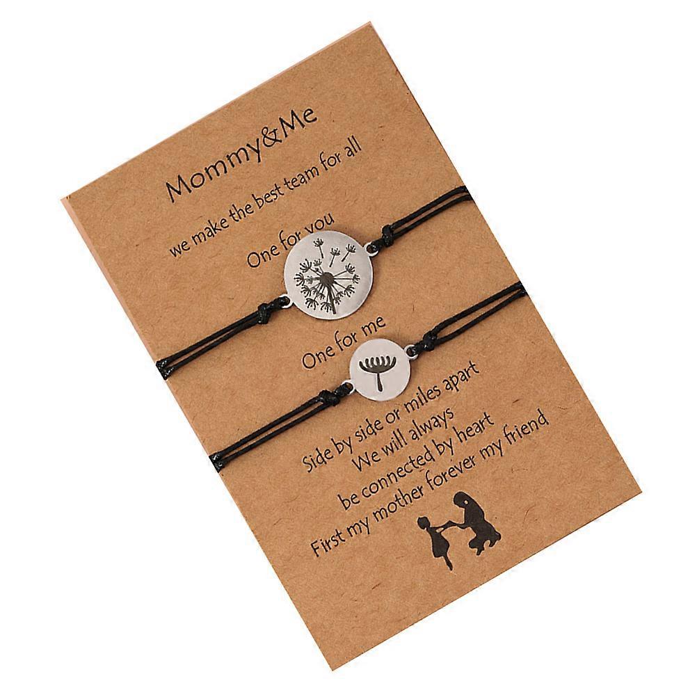 Affection Display Dandelion Bangle Bracelet For Mother And Child Round Light Brown 18x1.5cm 1 Set
