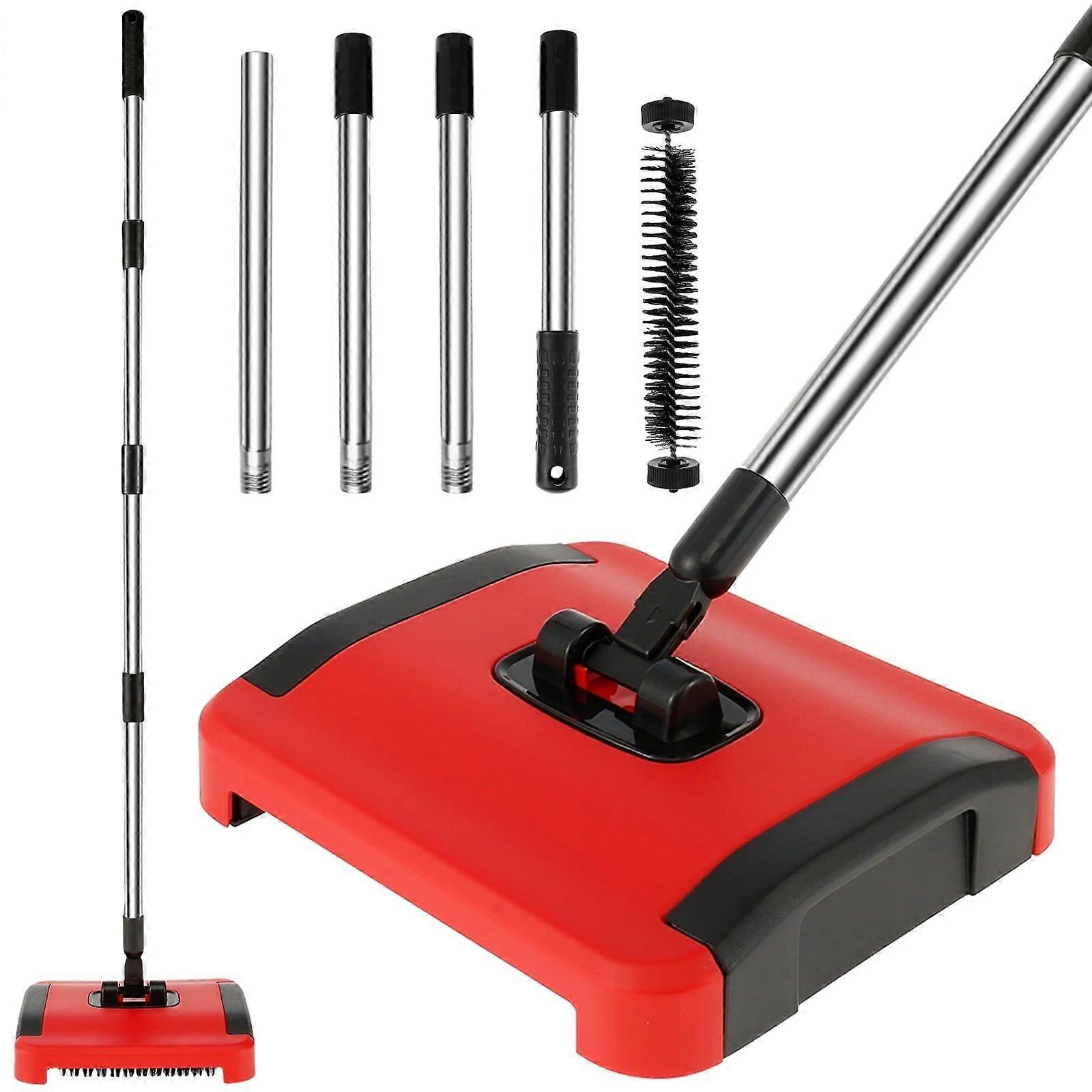 Carpet Floor Sweeper with Horsehair Manual Carpet Sweeper Cleaner Carpet Broom Sweeper Efficient Hand Push Carpet Sweeper Rug Roller Brush Push for Cl
