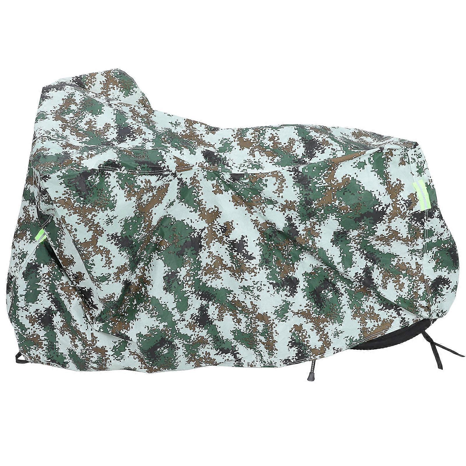 Waterproof Bike Cover Camouflage Protection from Snow for Outdoor Motorcycle Use Fitted Shape 1Pc