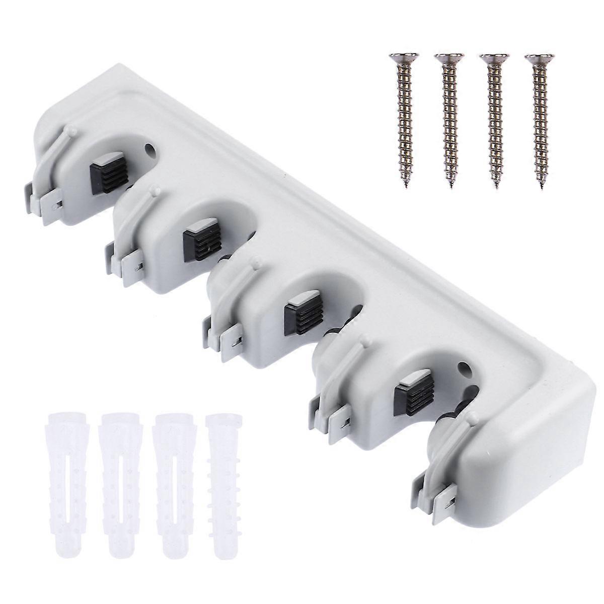 Mop Broom Hanger Useful Storage Rack Grey Bathroom Organization 33x8x6cm Mop Storage 1Pack