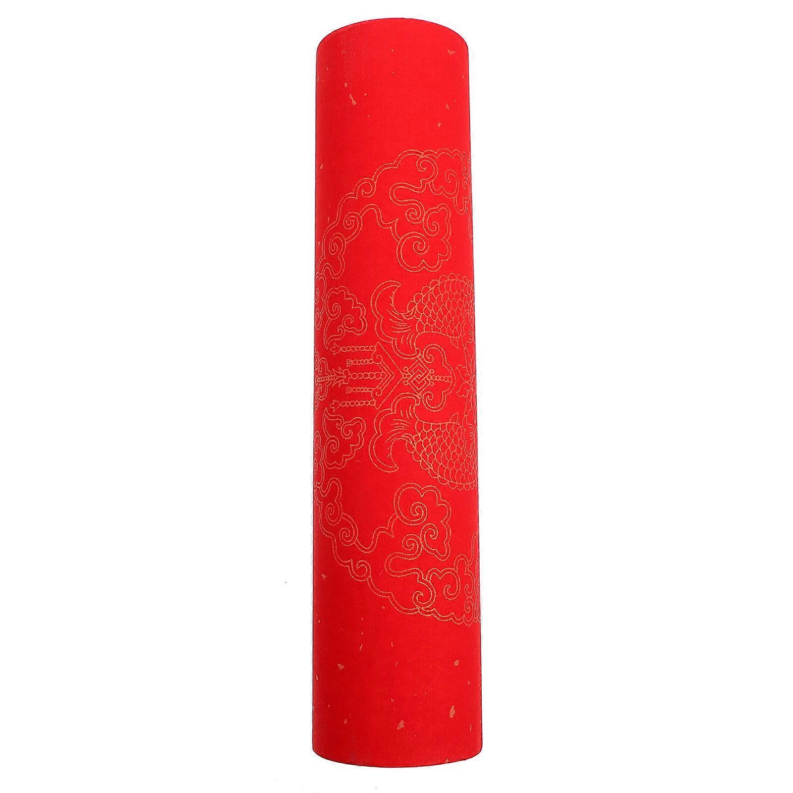 Calligraphy Xuan Paper Thickened Red Xuan Paper Roll DIY Couplets Material 20000x23cm 1Set