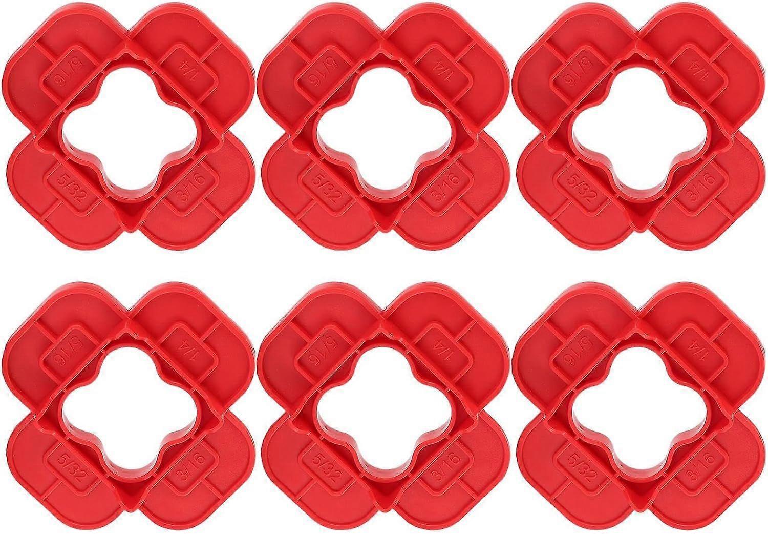 6 Packs 4-in-1 Multi-Size Deck Spacer Tool (5/32", 3/16", 1/4", 5/16") for Composite, PVC, Hardwood & Pressure Treated Decking Board - Deck Board Gap