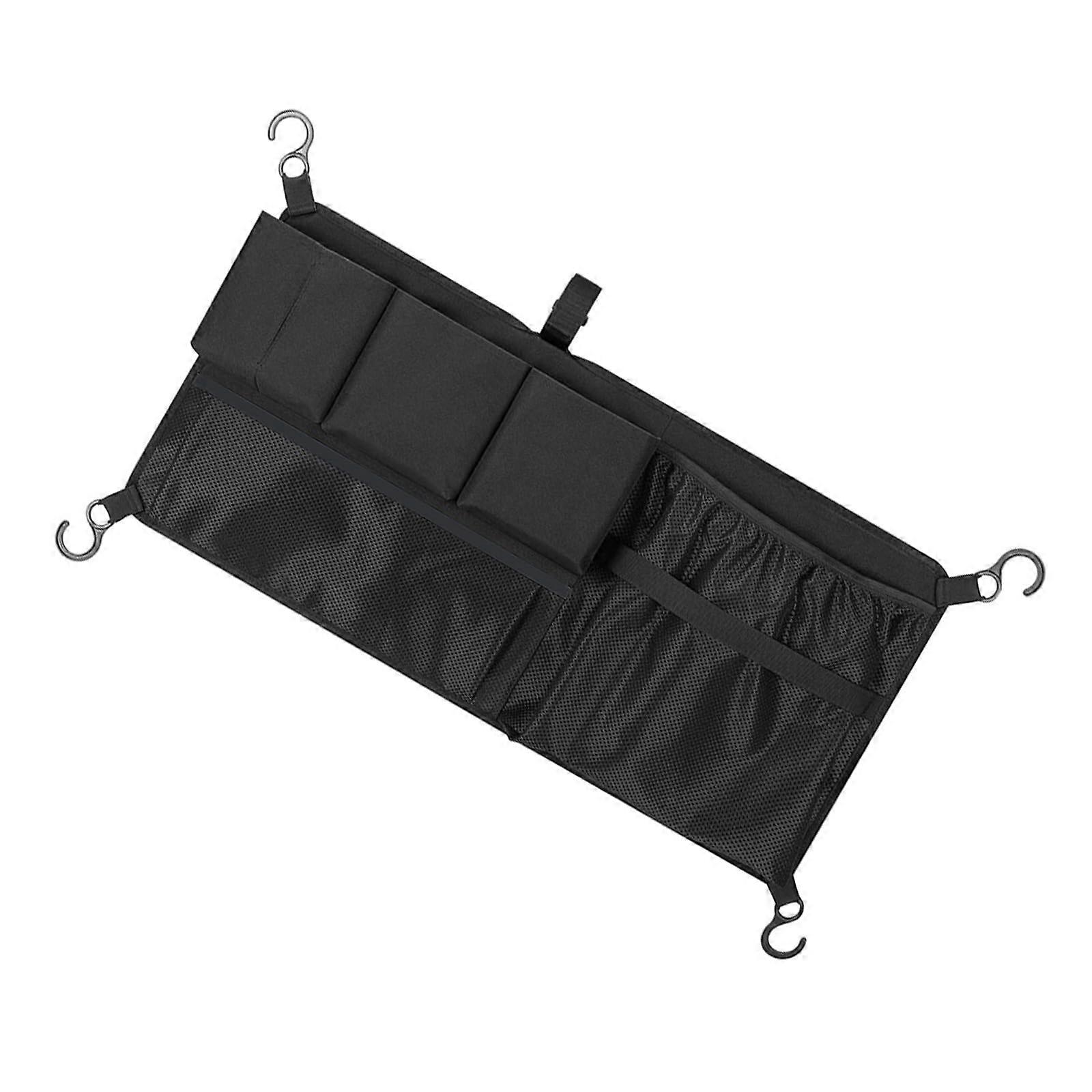Large Capacity Cargo Net Organizer for Wagons - Black Mesh Storage Bag with Sorting Pouch, Compatible with Various Models