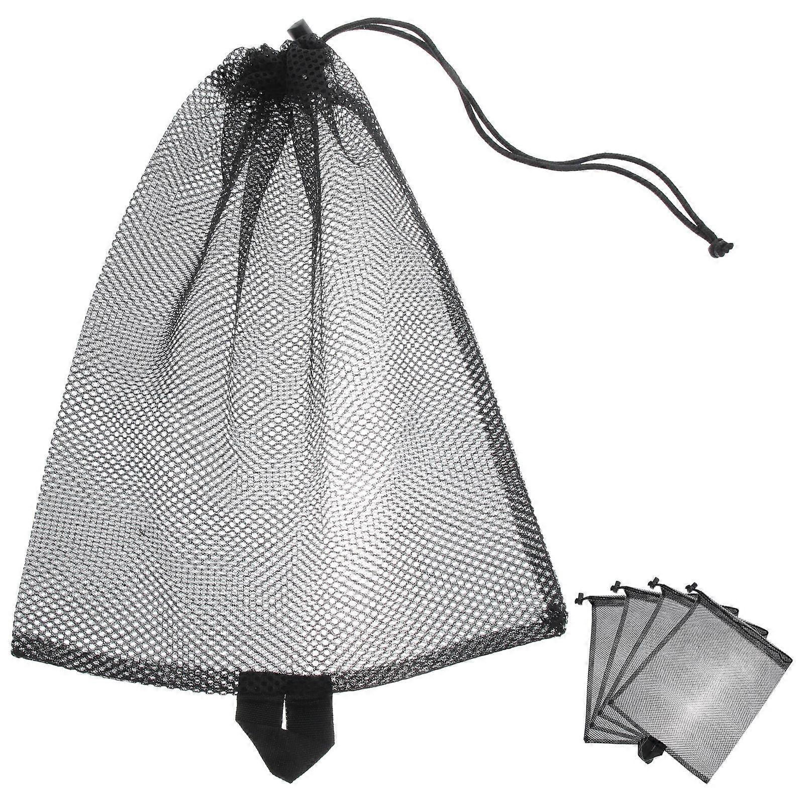 Mesh Pouches for Travel Small Net Bags with Drawstring for Beach Toys 5Pcs