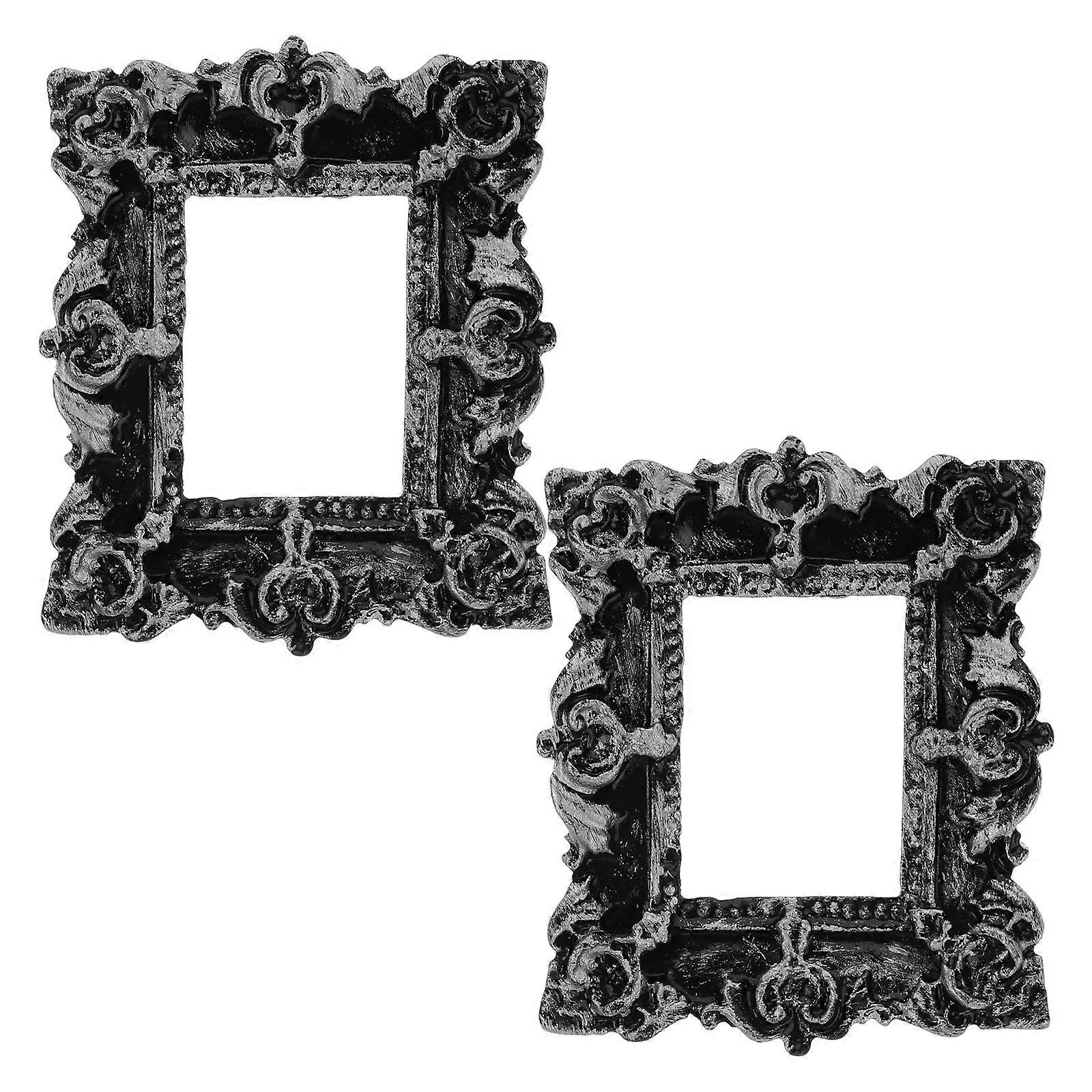 2pcs Vintage Mini Photo Frames Decorative Pack for Table Display & Travel Use