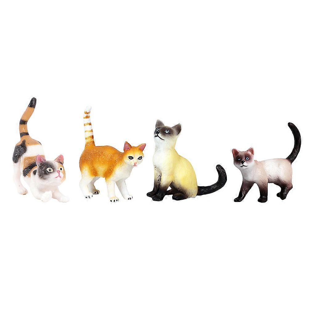 Kitten Model Vivid Cat Figurines Educational Display Toys Animal Projects 6.50X5.50X2.50cm 4Pcs