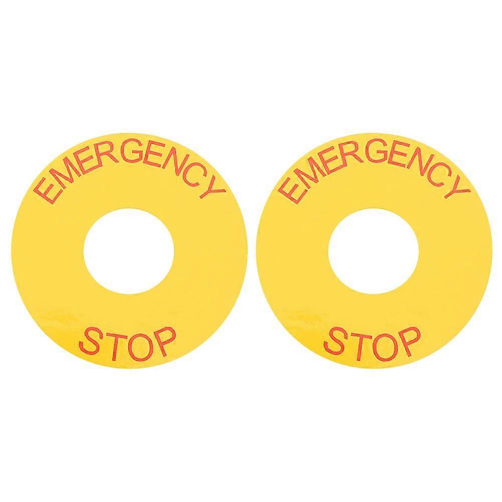 2pcs Emergency Stop Label Decal Sticker for Industrial Machinery Electrical Devices