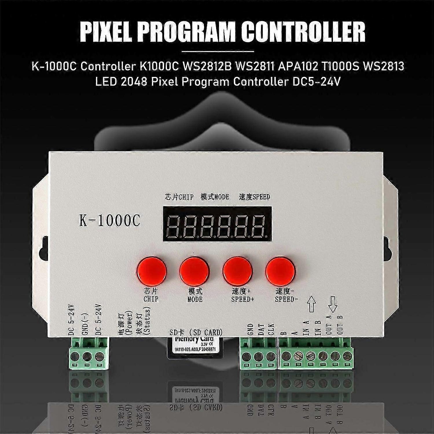 Contrôleur K-1000C K1000C WS2812B WS2811 APA102 T1000S WS2813 LED 2048 Contrôleur de programme de pixels DC5-
