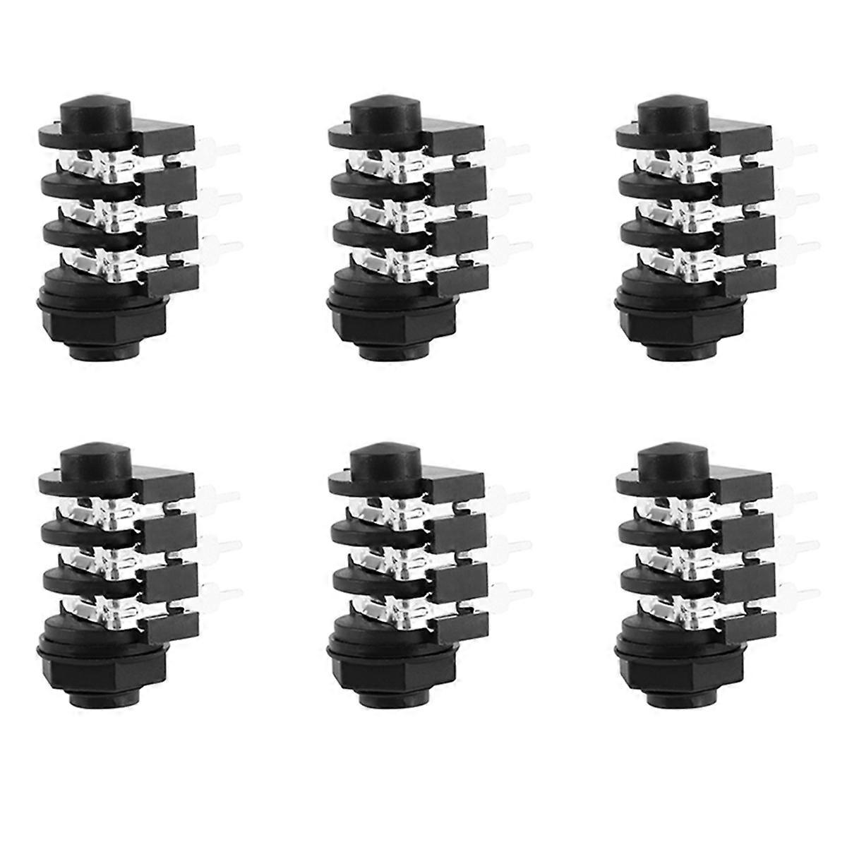 1/4 inch Stereo Audio PCB Panel Mount Headphone Jack Socket 6 Pin