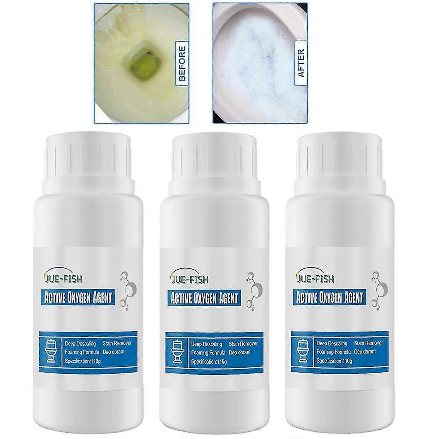 3PCS NEWスプラッシュ便器クリーナー発泡パウダーバスルーム排水シンククリーナー